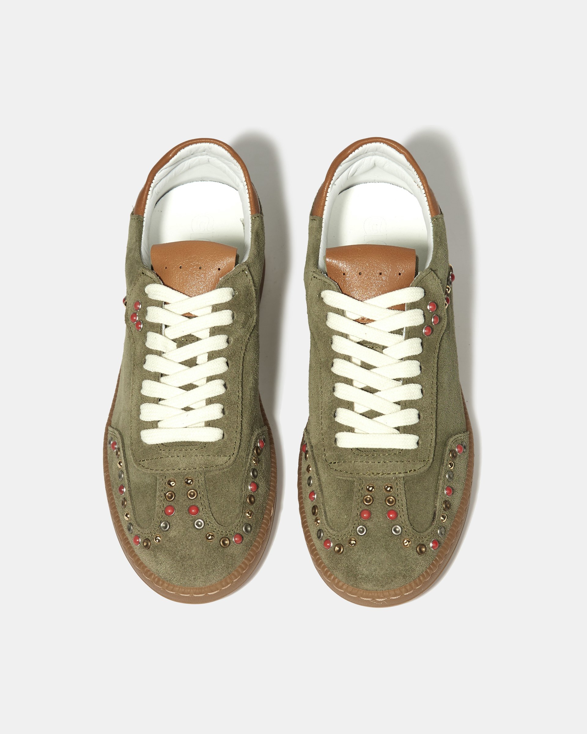 Зеленые замшевые кеды с декоративной отделкой из бусин - Image 3 of 4