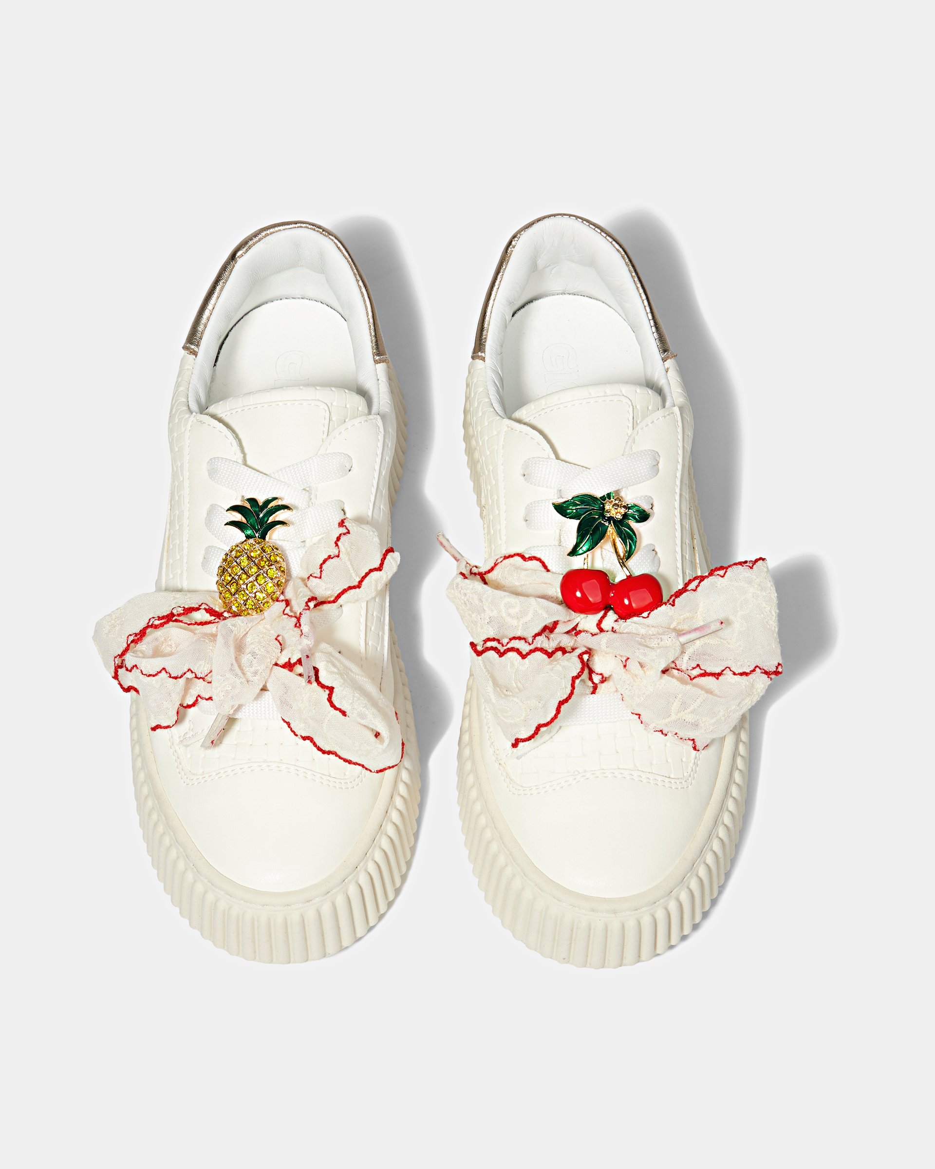 Белые кожаные кеды на платформе - Image 3 of 4