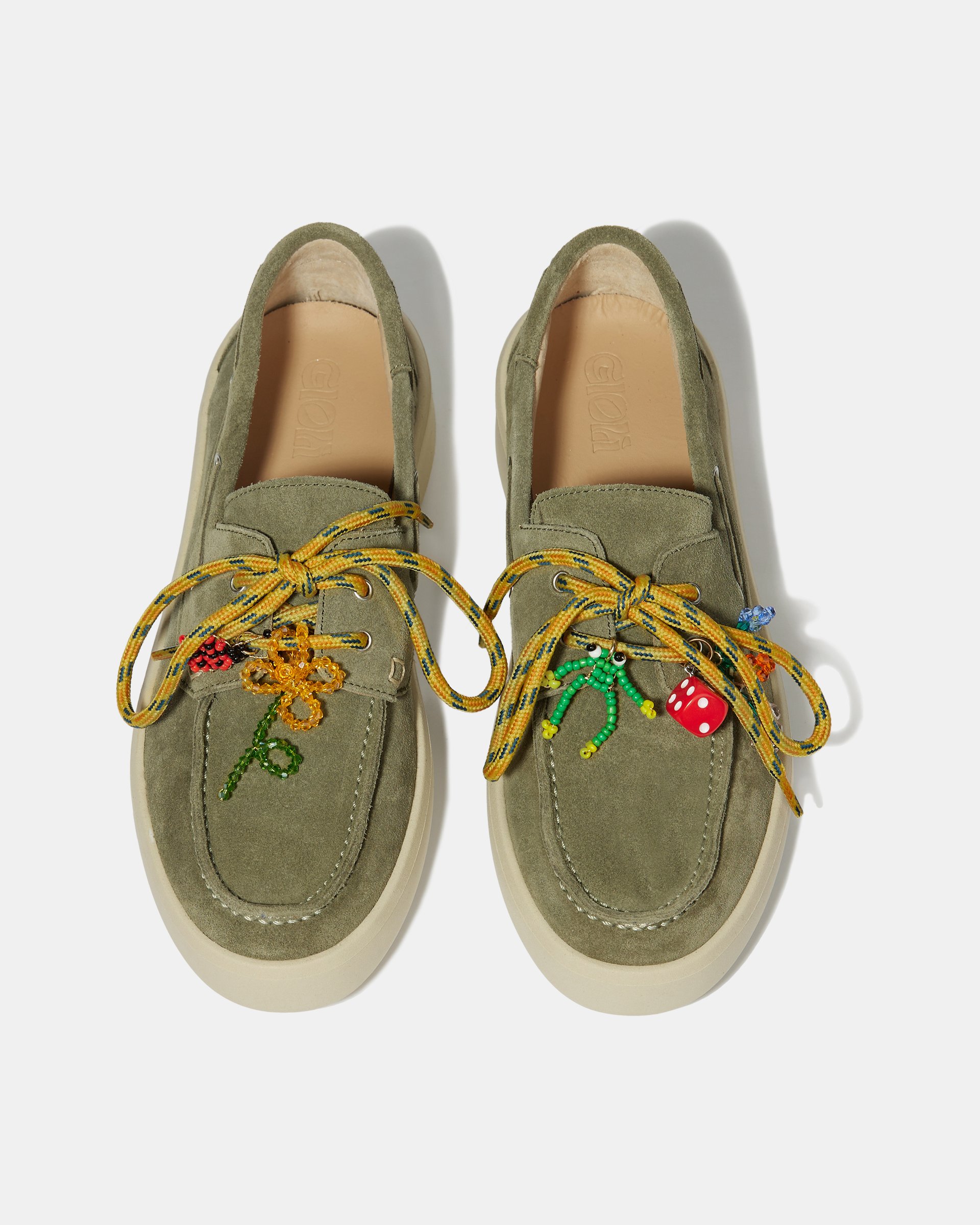Зеленые замшевые мокасины с декоративной шнуровкой - Image 4 of 5