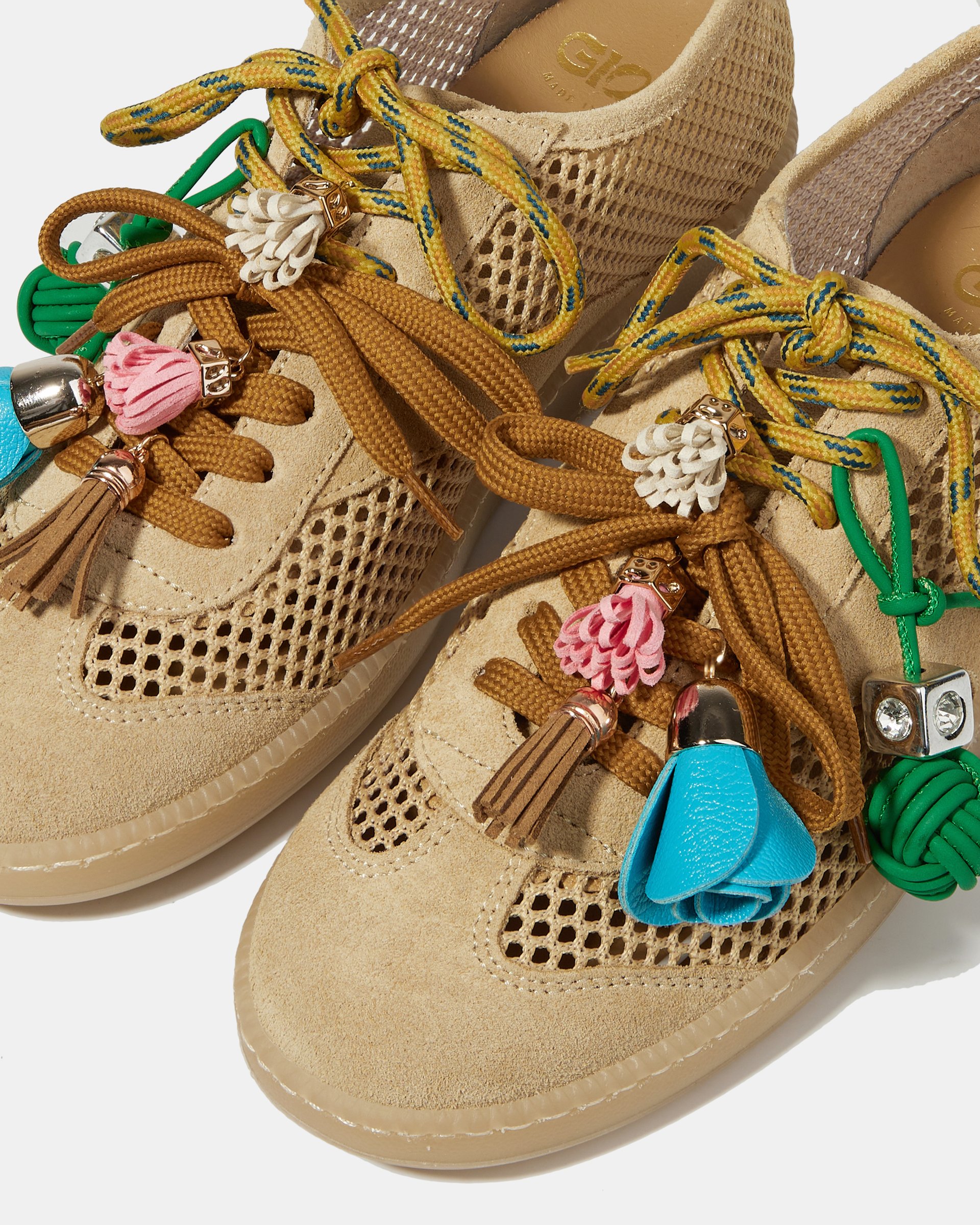 Бежевые кеды из замши и сетчатого текстиля - Image 4 of 4