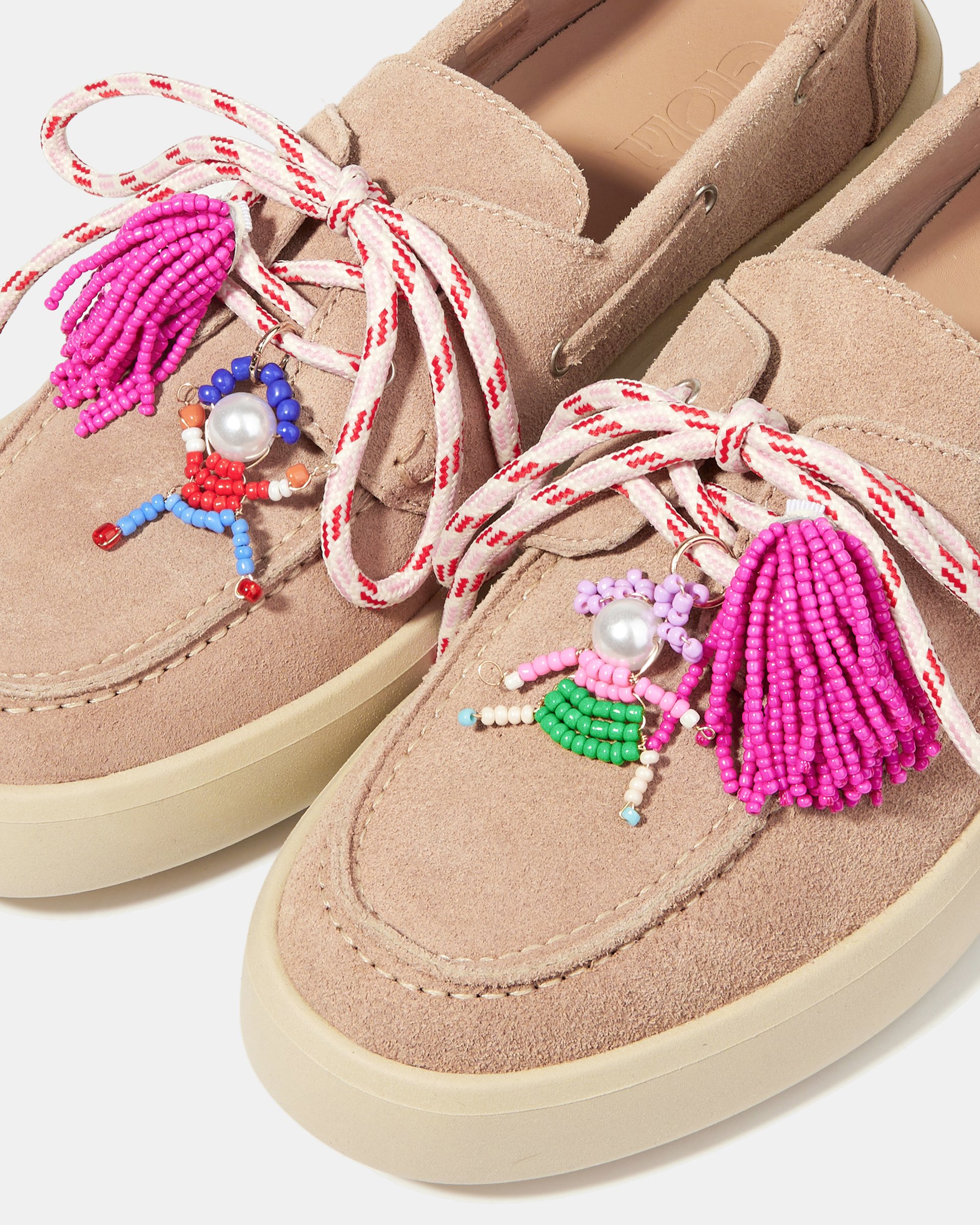 Розовые замшевые мокасины с бисерной бахромой - Image 5 of 5