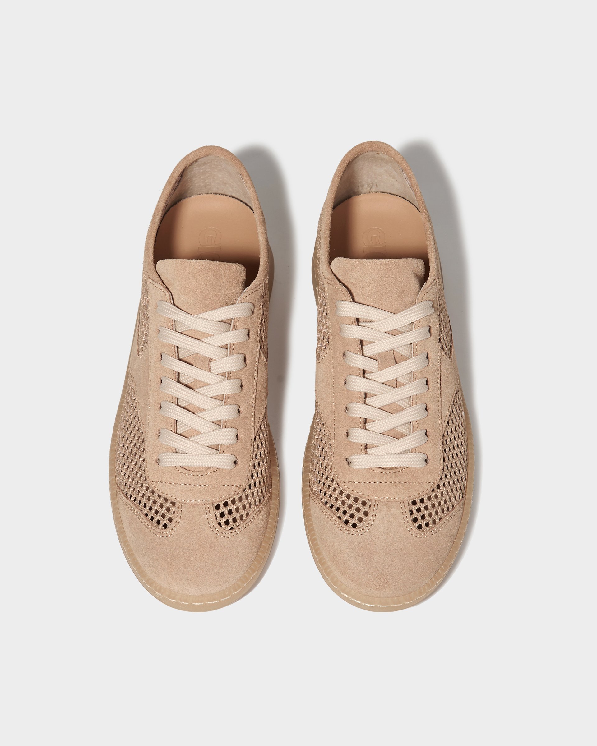 Бежевые кеды из замши и сетчатого текстиля - Image 3 of 5