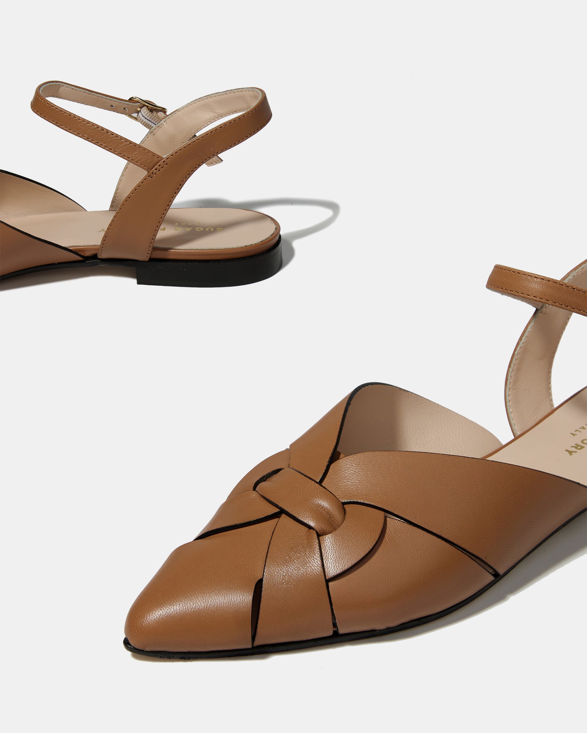 Коричневые кожаные туфли с плетеным декором - Image 5 of 5