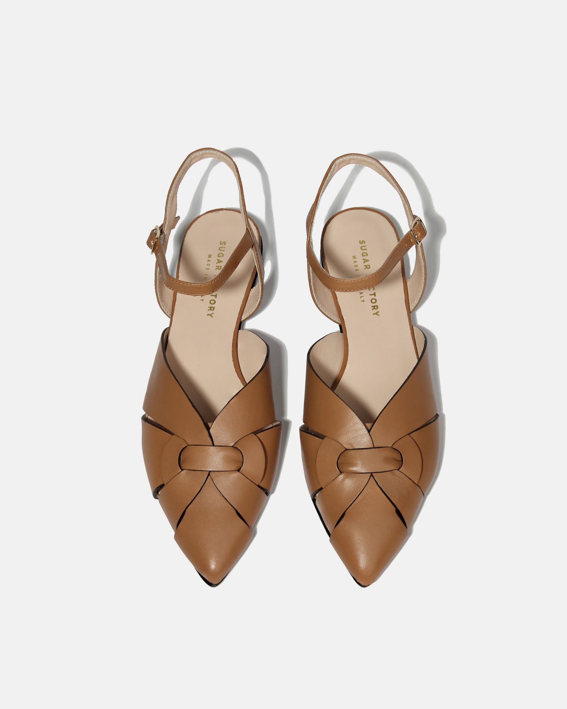 Коричневые кожаные туфли с плетеным декором - Image 4 of 5