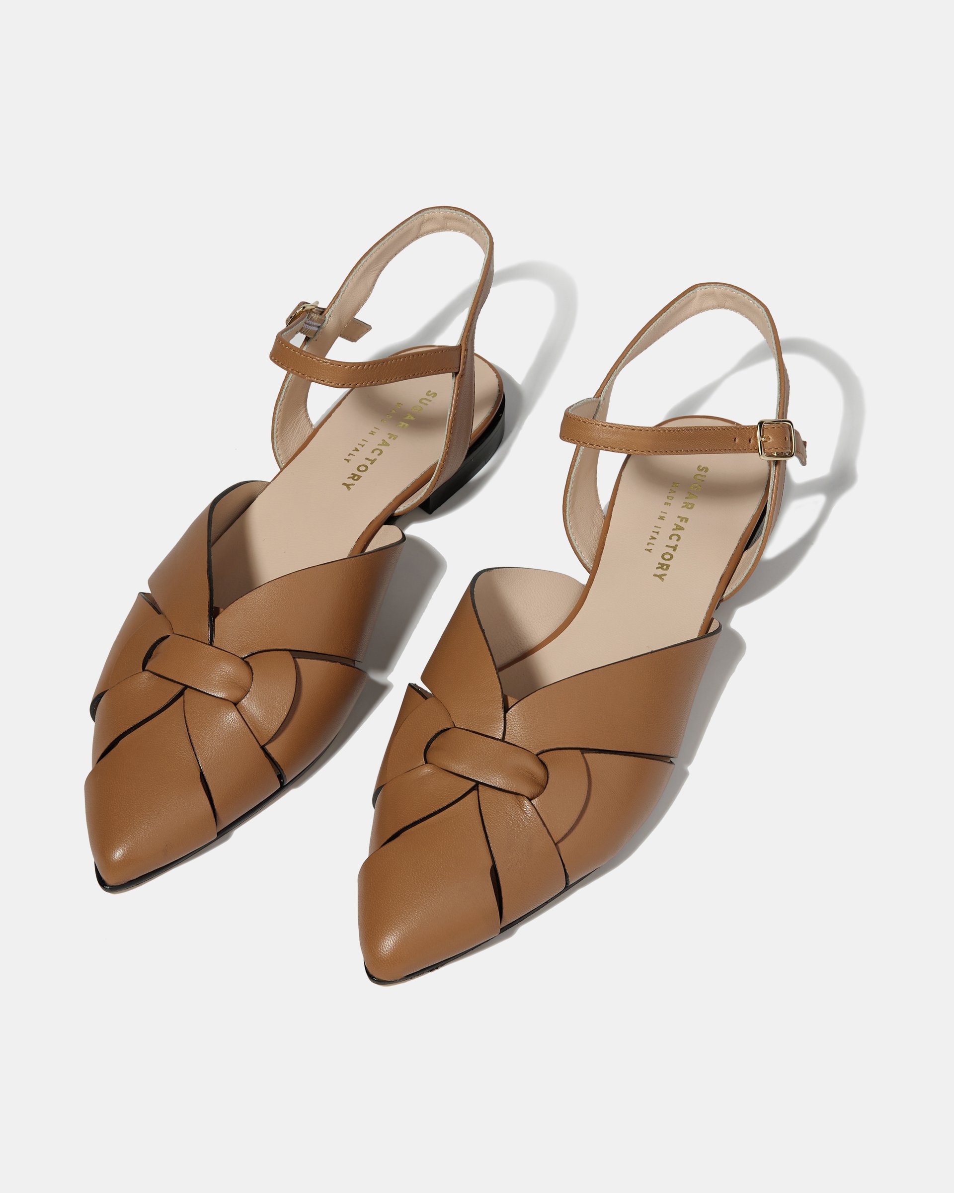 Коричневые кожаные туфли с плетеным декором - Image 3 of 5