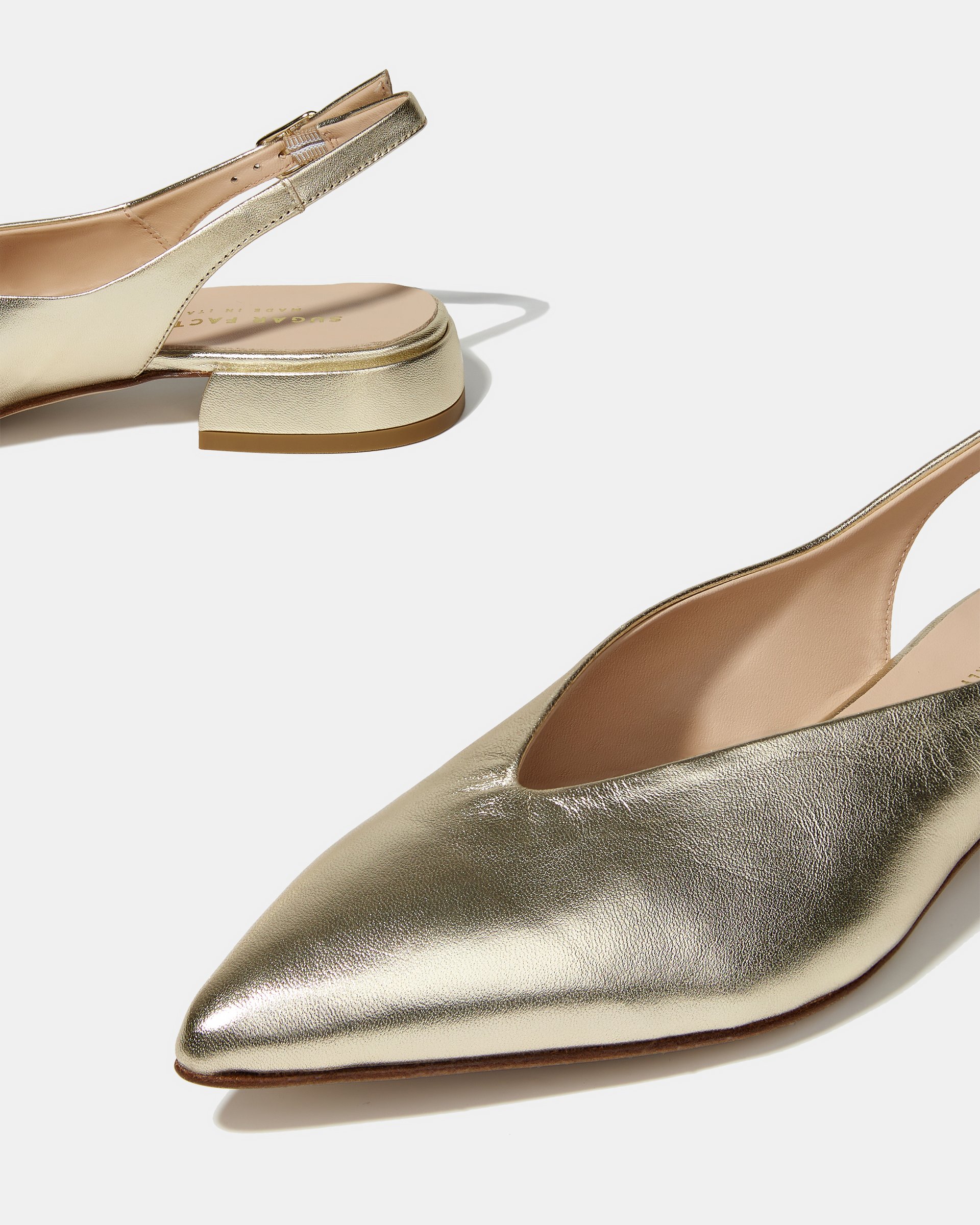 Золотые туфли из натуральной кожи с острым носом - Image 5 of 5