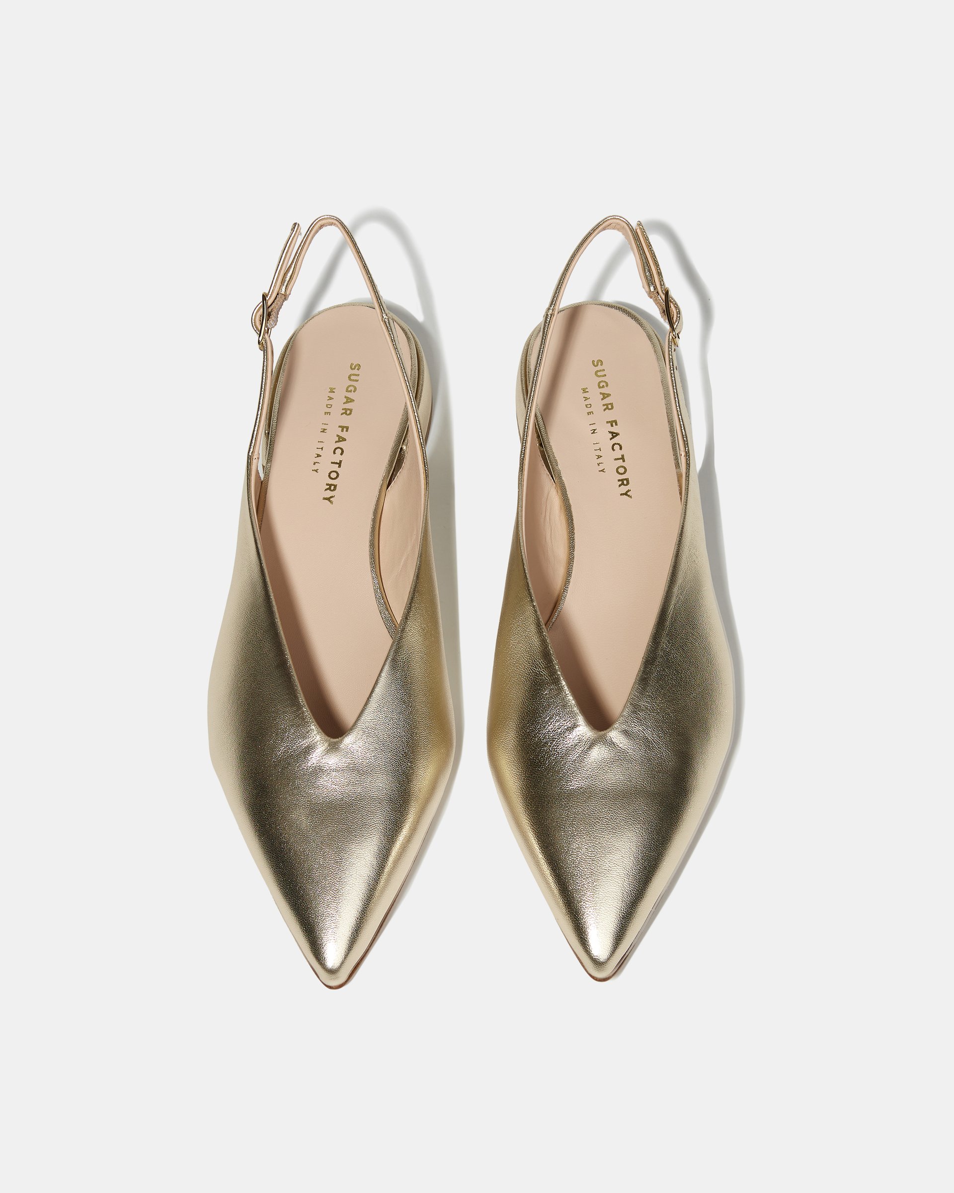 Золотые туфли из натуральной кожи с острым носом - Image 4 of 5