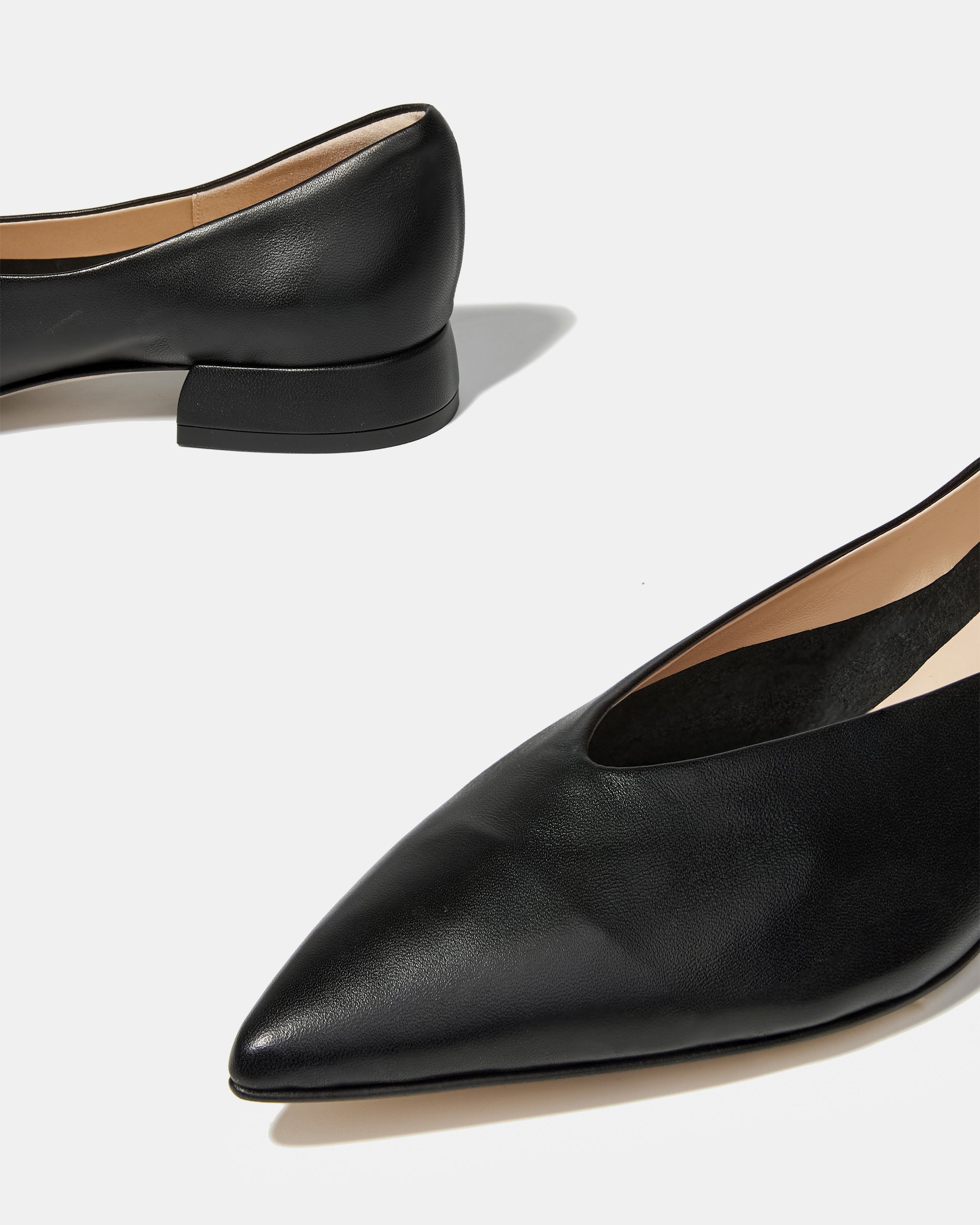 Черные туфли из натуральной кожи с острым носом и низким каблуком - Image 5 of 5