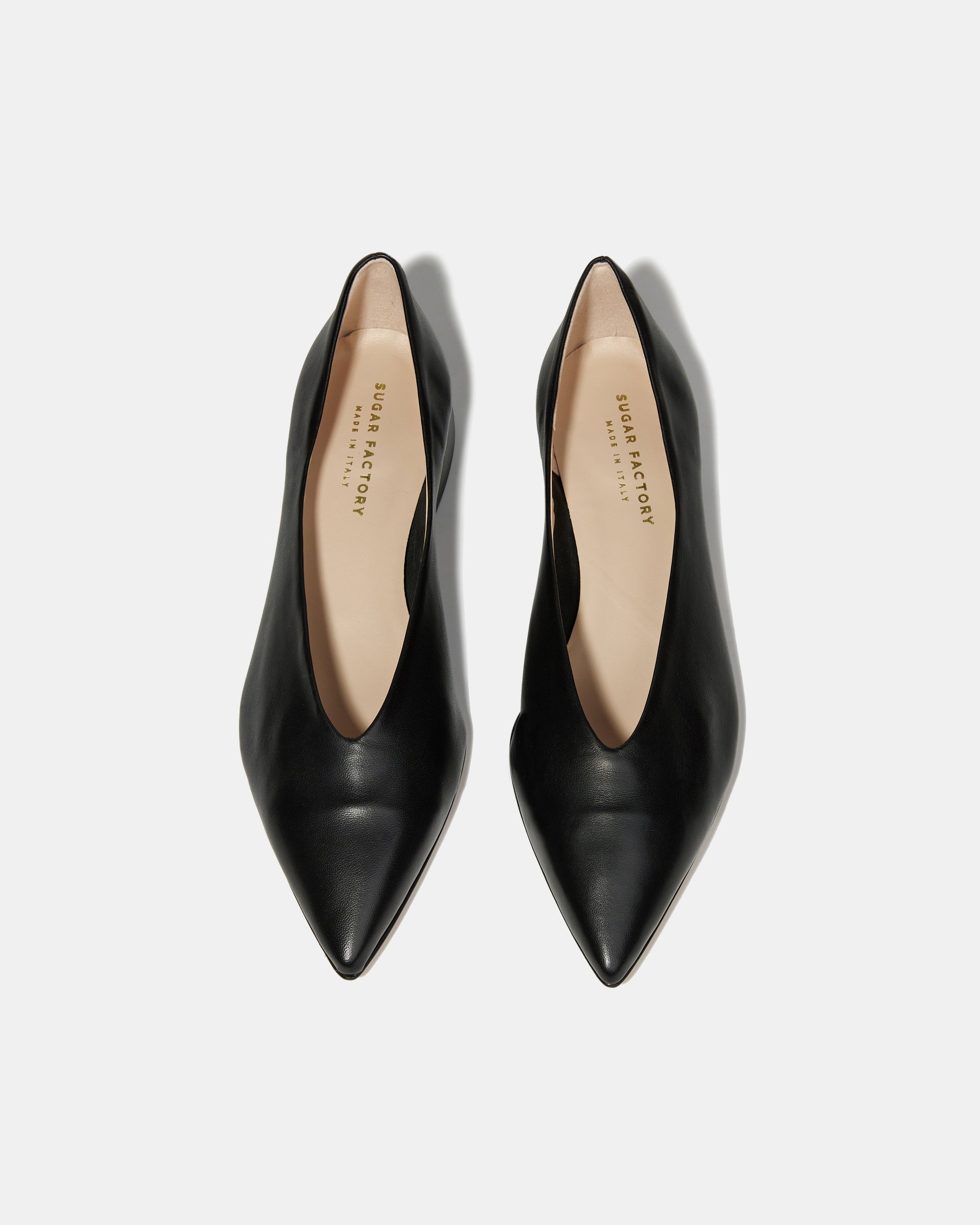 Черные туфли из натуральной кожи с острым носом и низким каблуком - Image 4 of 5