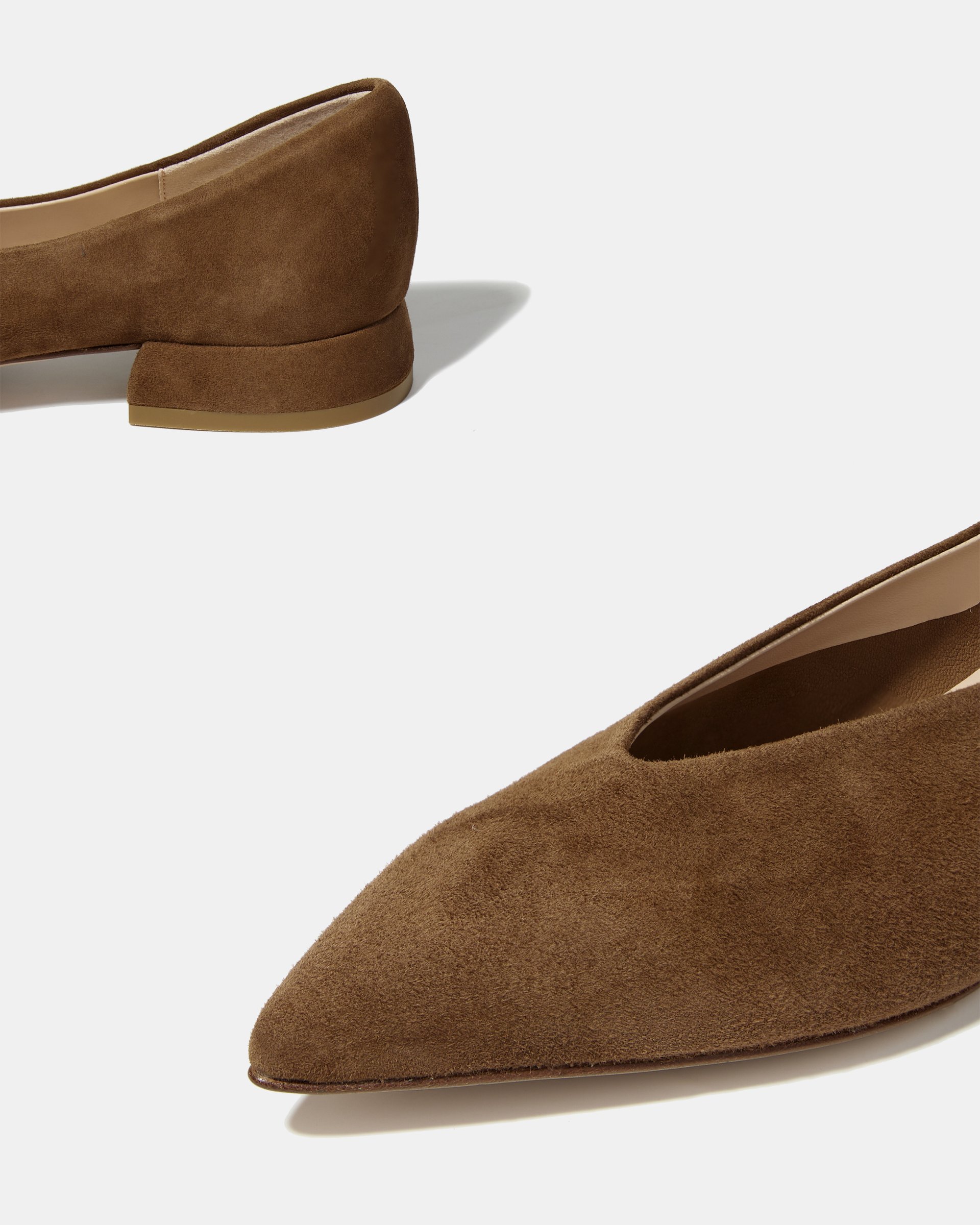 Коричневые замшевые туфли на низком каблуке с острым носом - Image 5 of 5