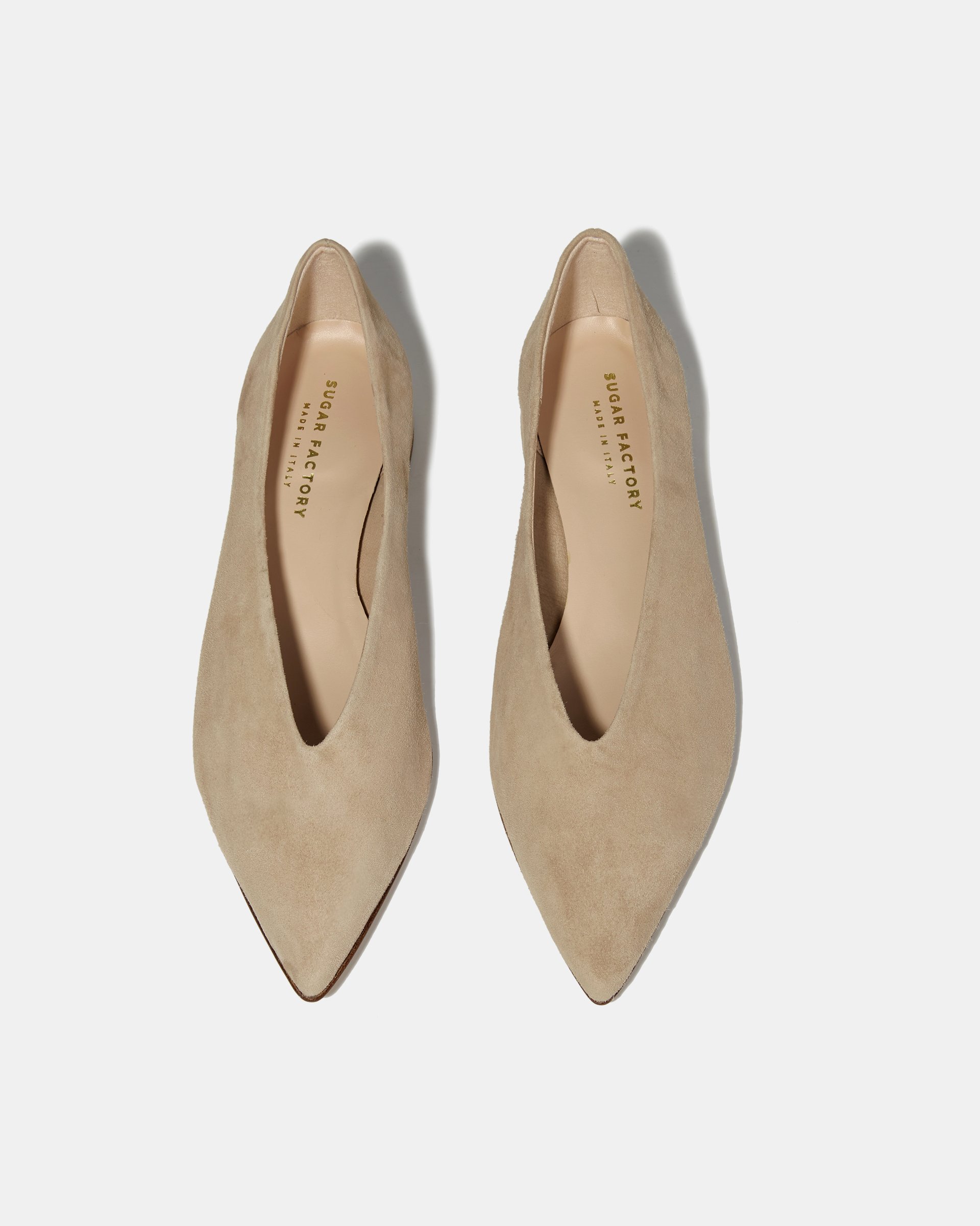 Бежевые замшевые туфли на низком каблуке с острым носом - Image 3 of 5