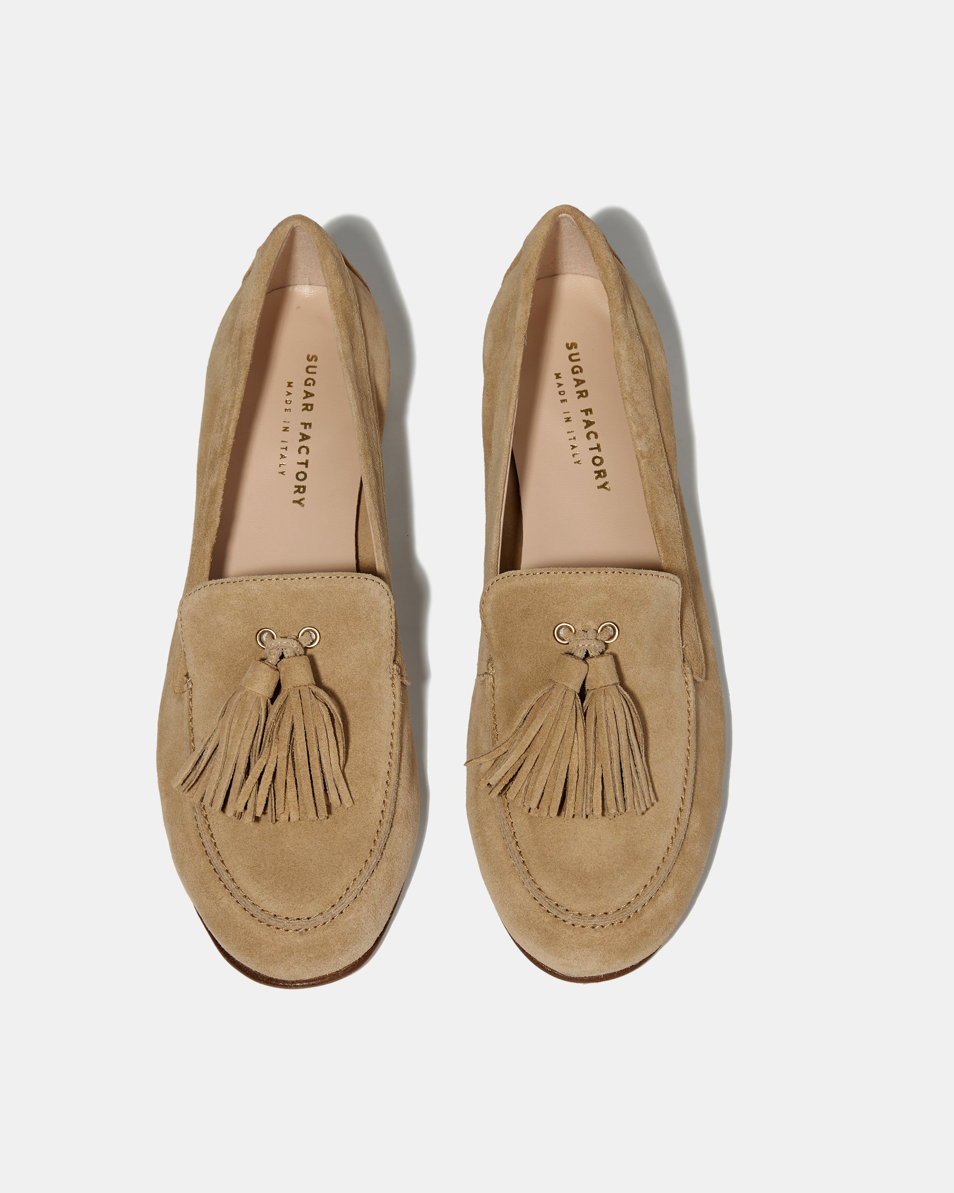 Бежевые замшевые лоферы с декоративными кисточками - Image 3 of 5