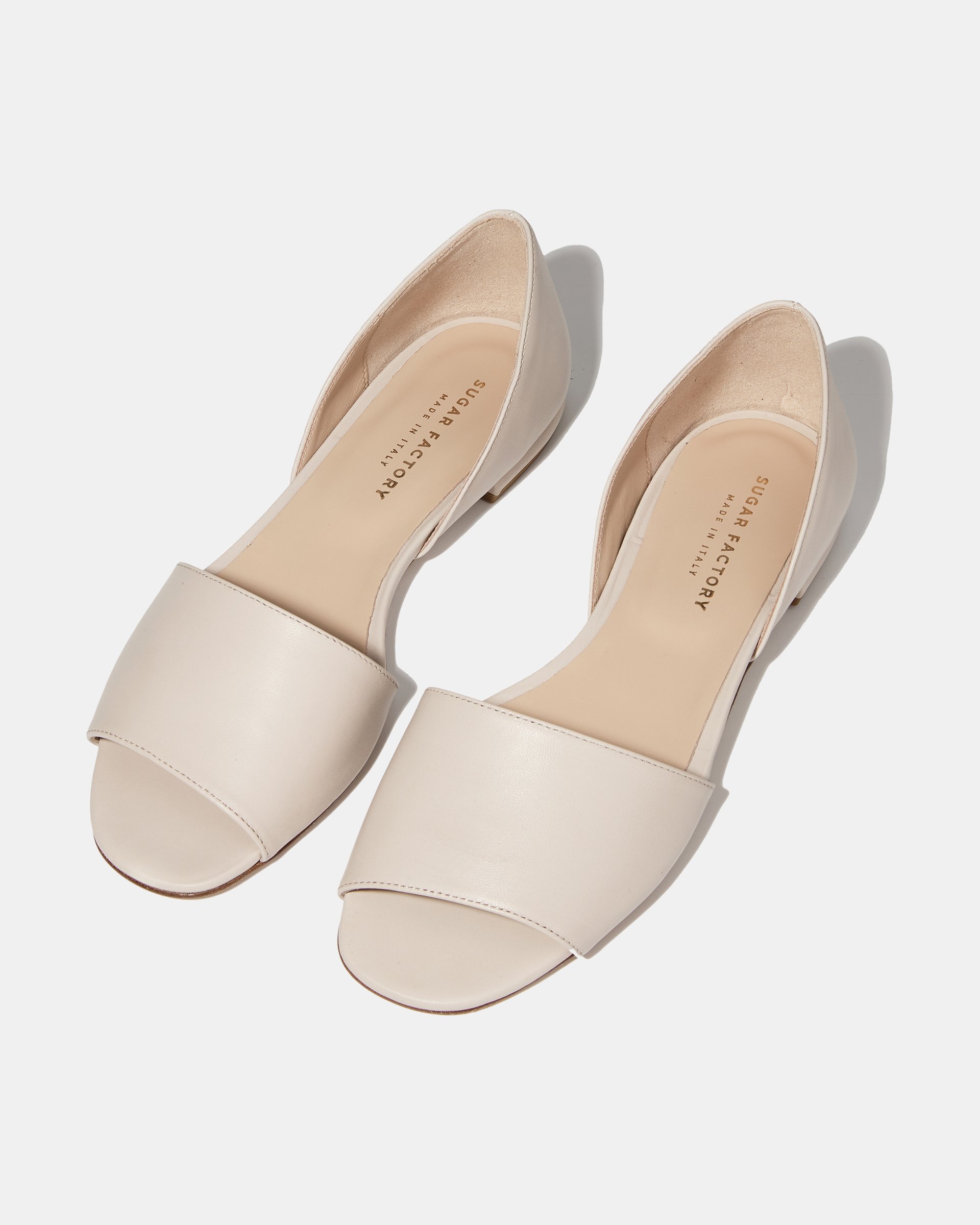 Бежевые туфли из натуральной кожи с открытым носом - Image 3 of 5