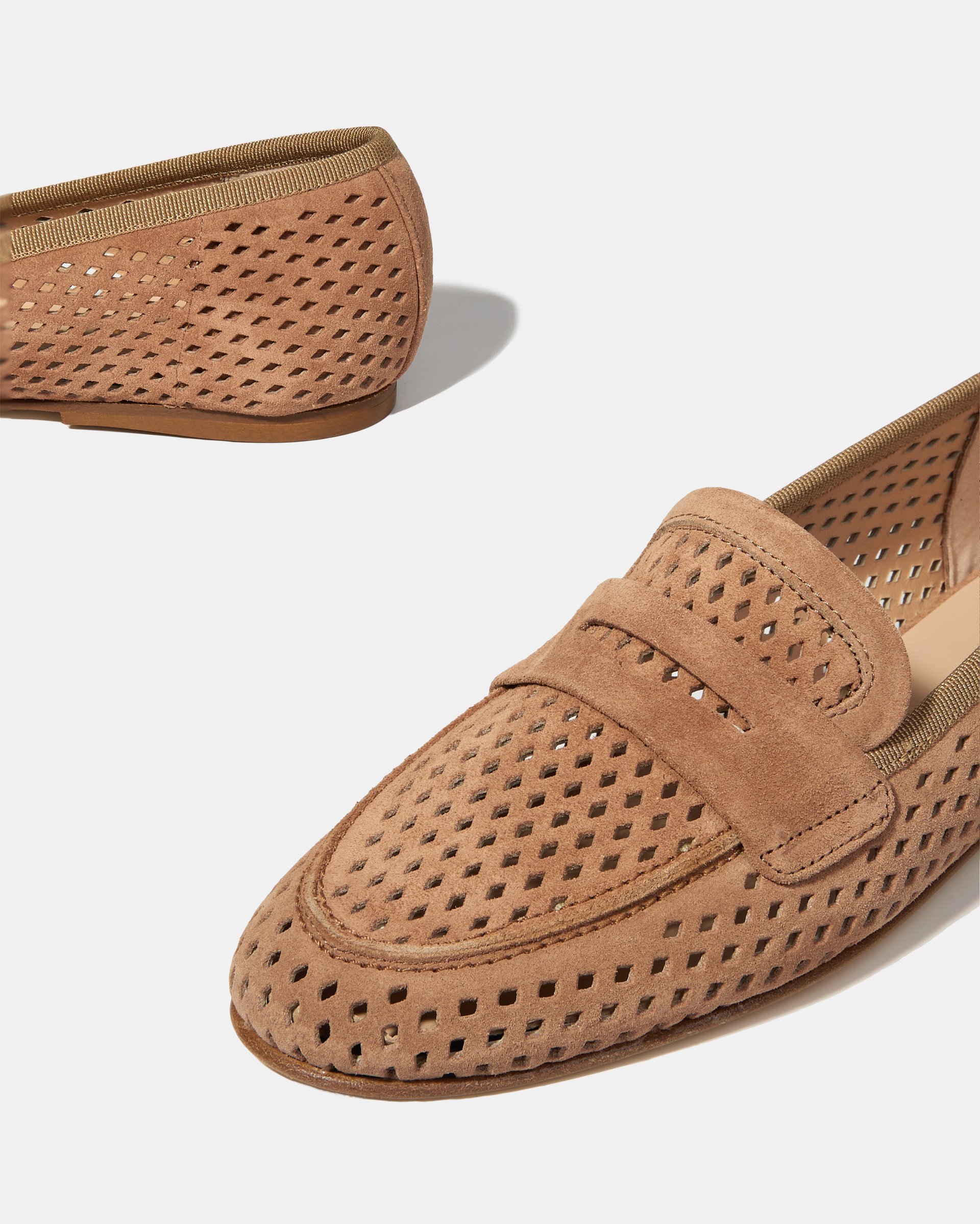 Коричневые перфорированные лоферы из замши - Image 4 of 4