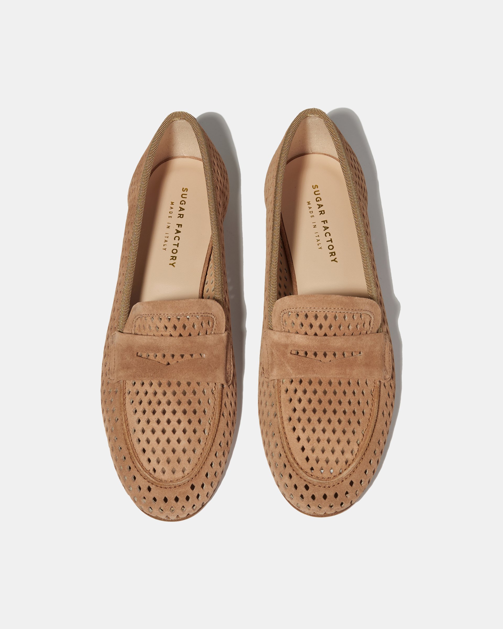 Коричневые перфорированные лоферы из замши - Image 3 of 4