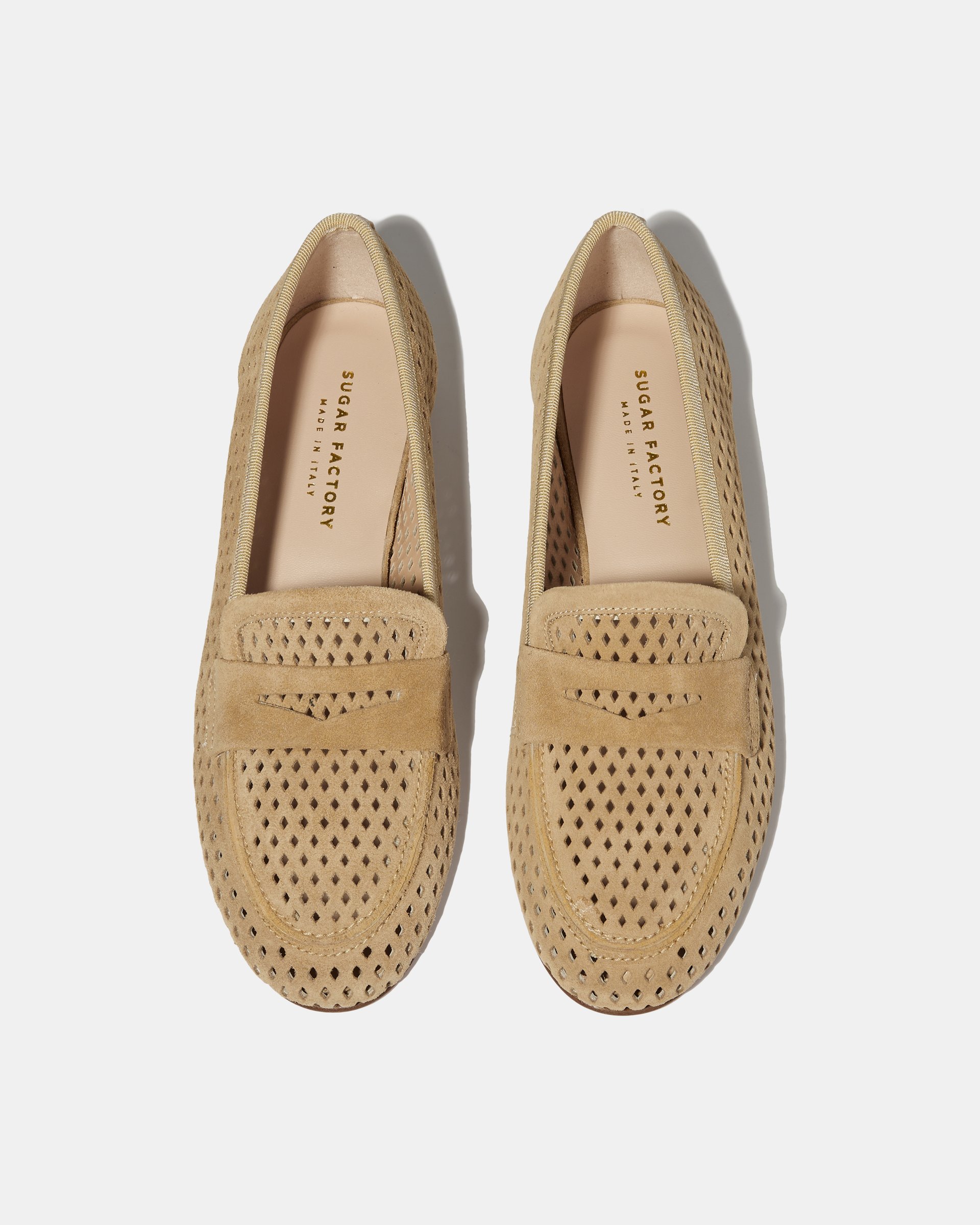 Бежевые лоферы из перфорированной замши - Image 3 of 4