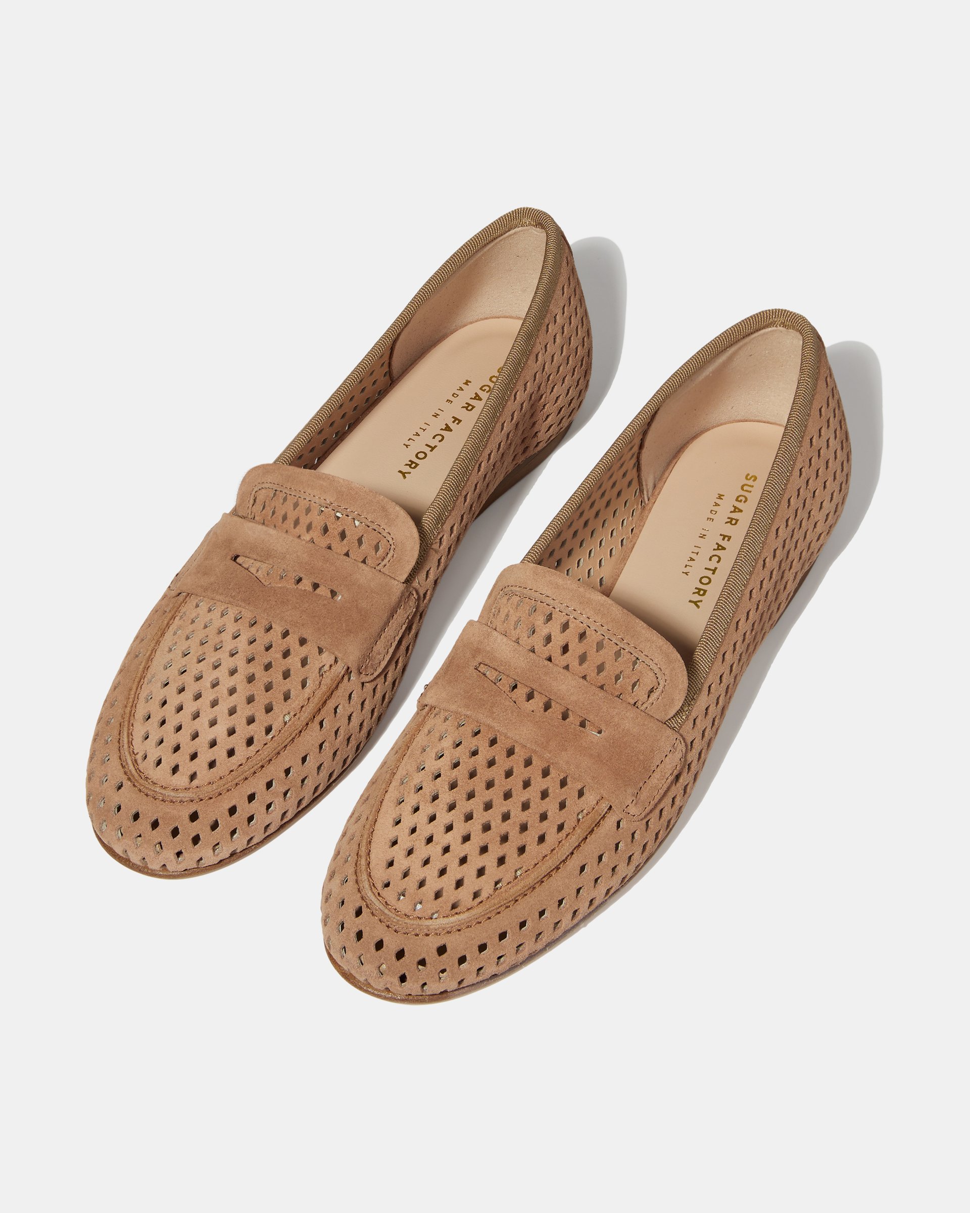 Коричневые перфорированные лоферы из замши - Image 2 of 4