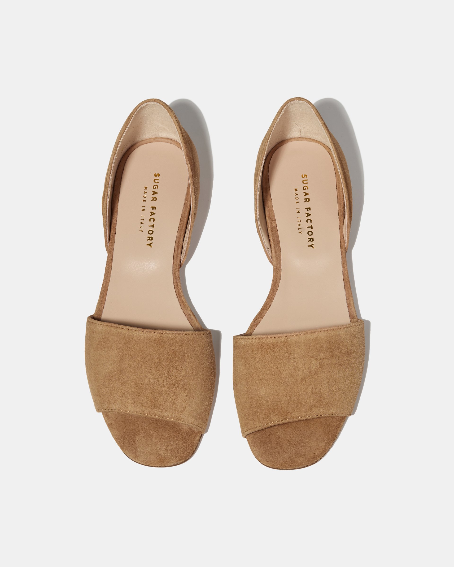 Коричневые замшевые туфли в стиле d'orsay с открытым носом на плоском ходу - Image 4 of 5