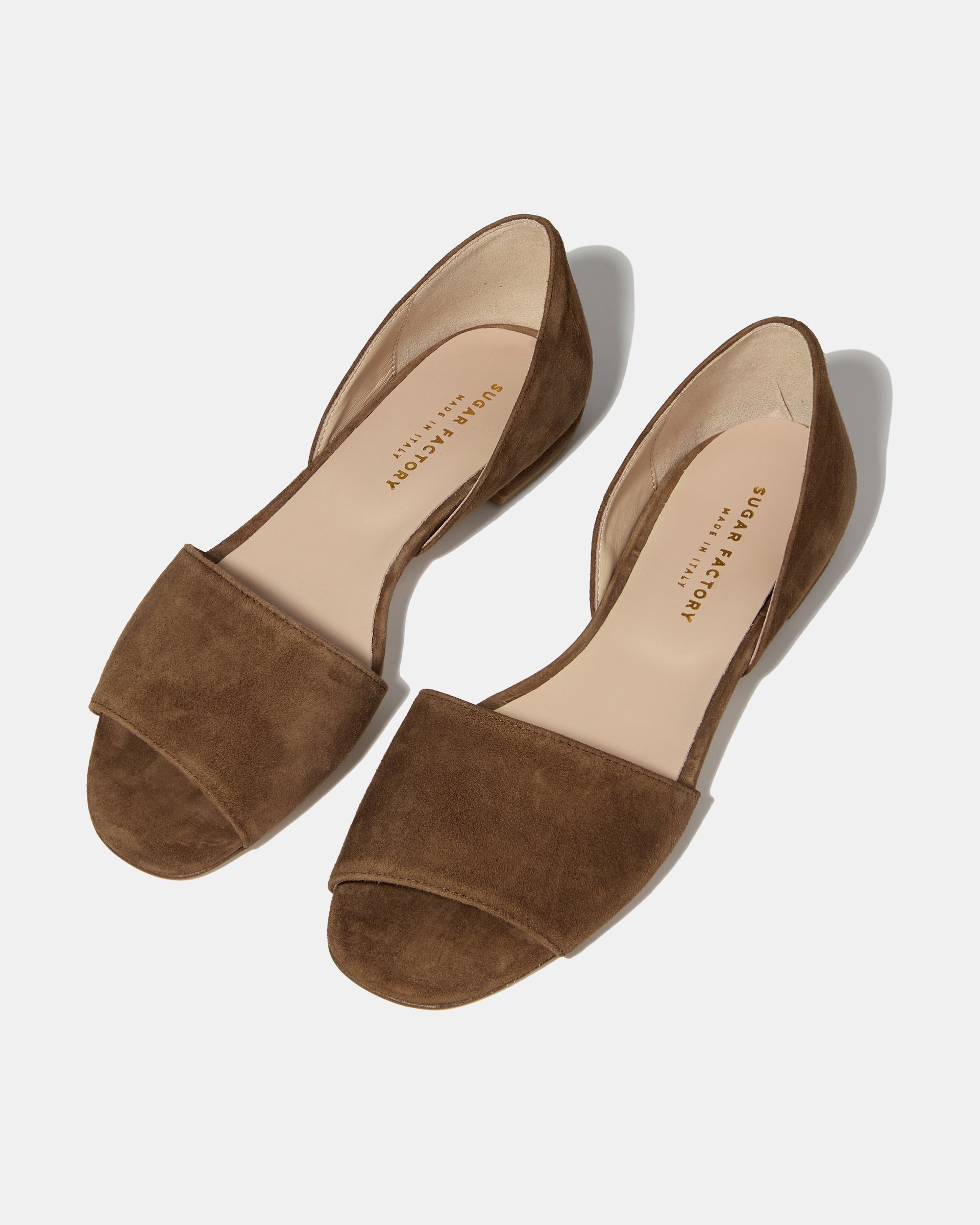 Коричневые замшевые туфли-орсеи с открытым носом - Image 3 of 5