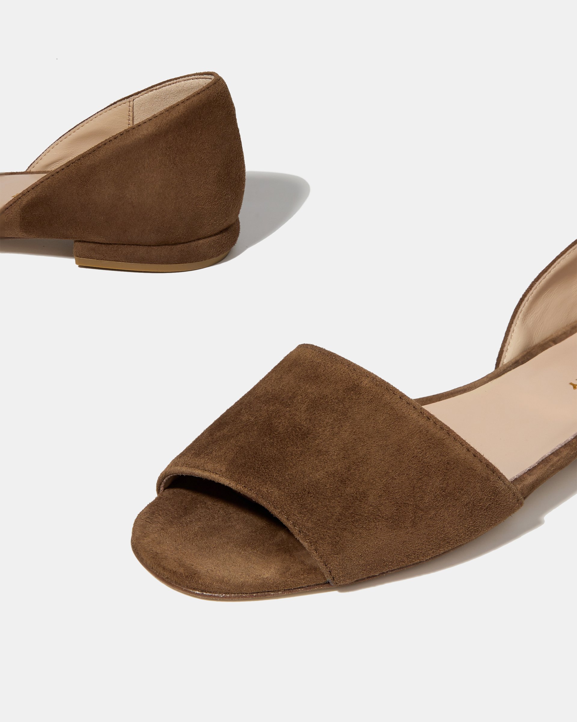 Коричневые замшевые туфли-орсеи с открытым носом - Image 5 of 5