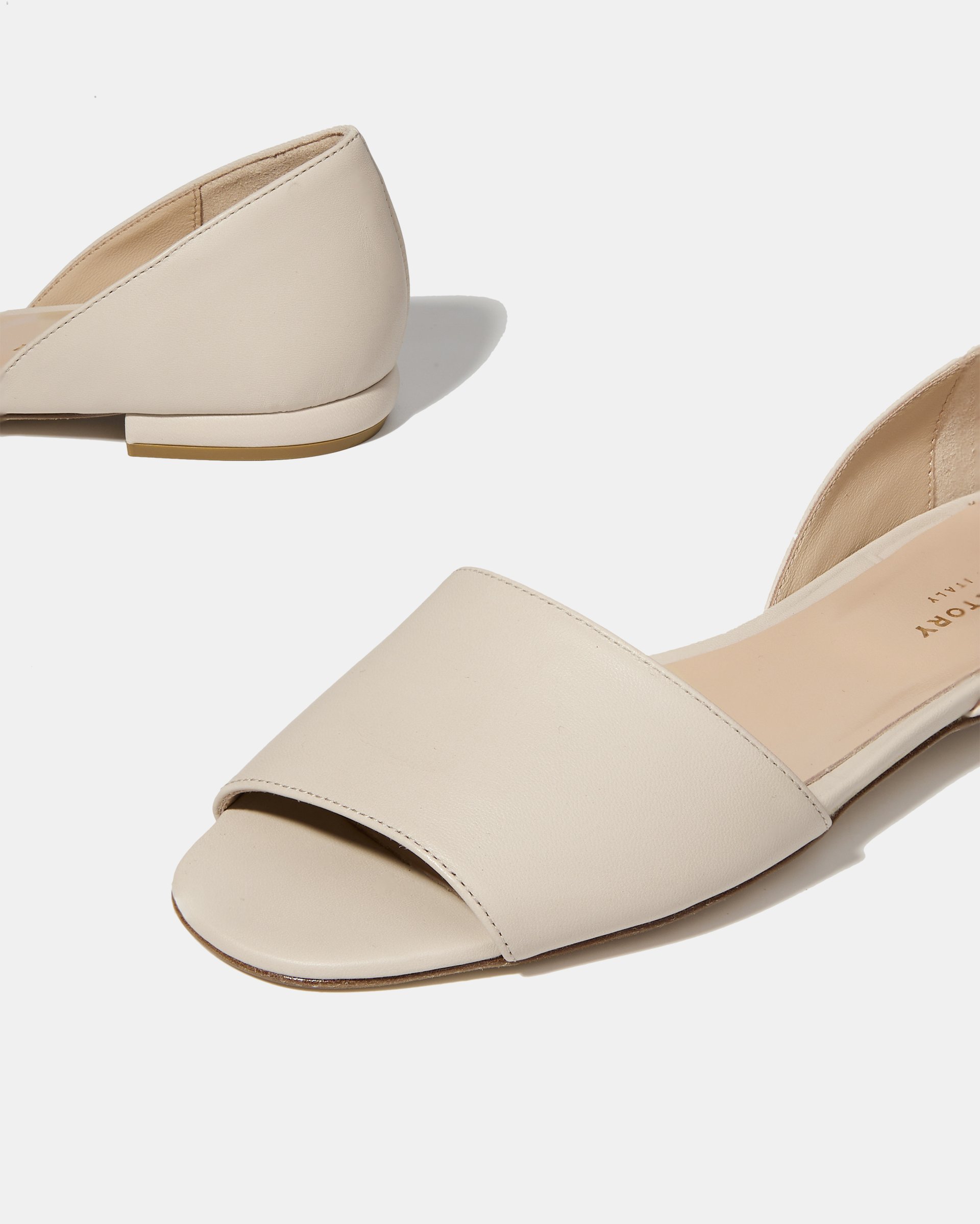 Бежевые туфли из натуральной кожи с открытым носом - Image 5 of 5