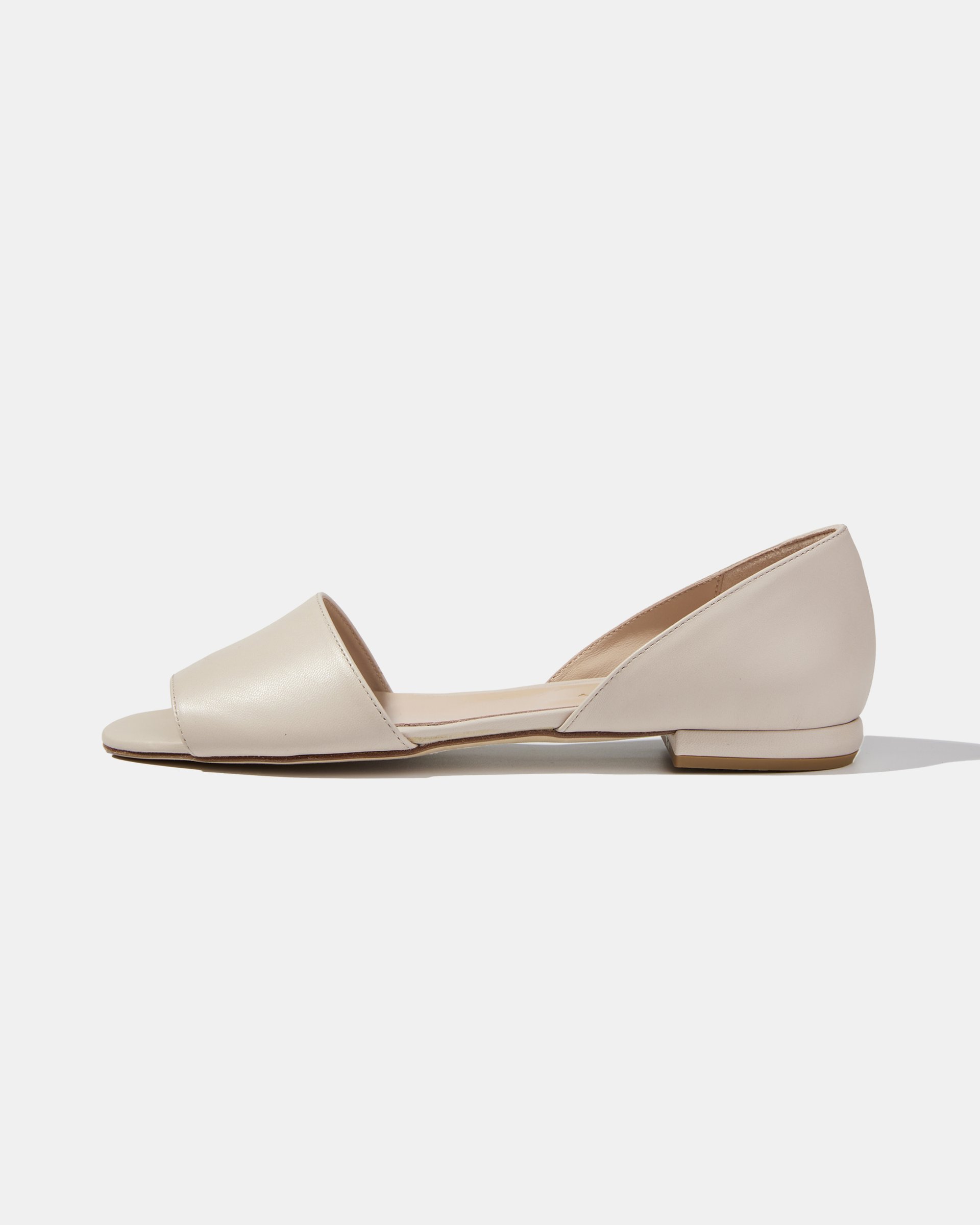 Бежевые туфли из натуральной кожи с открытым носом - Main image