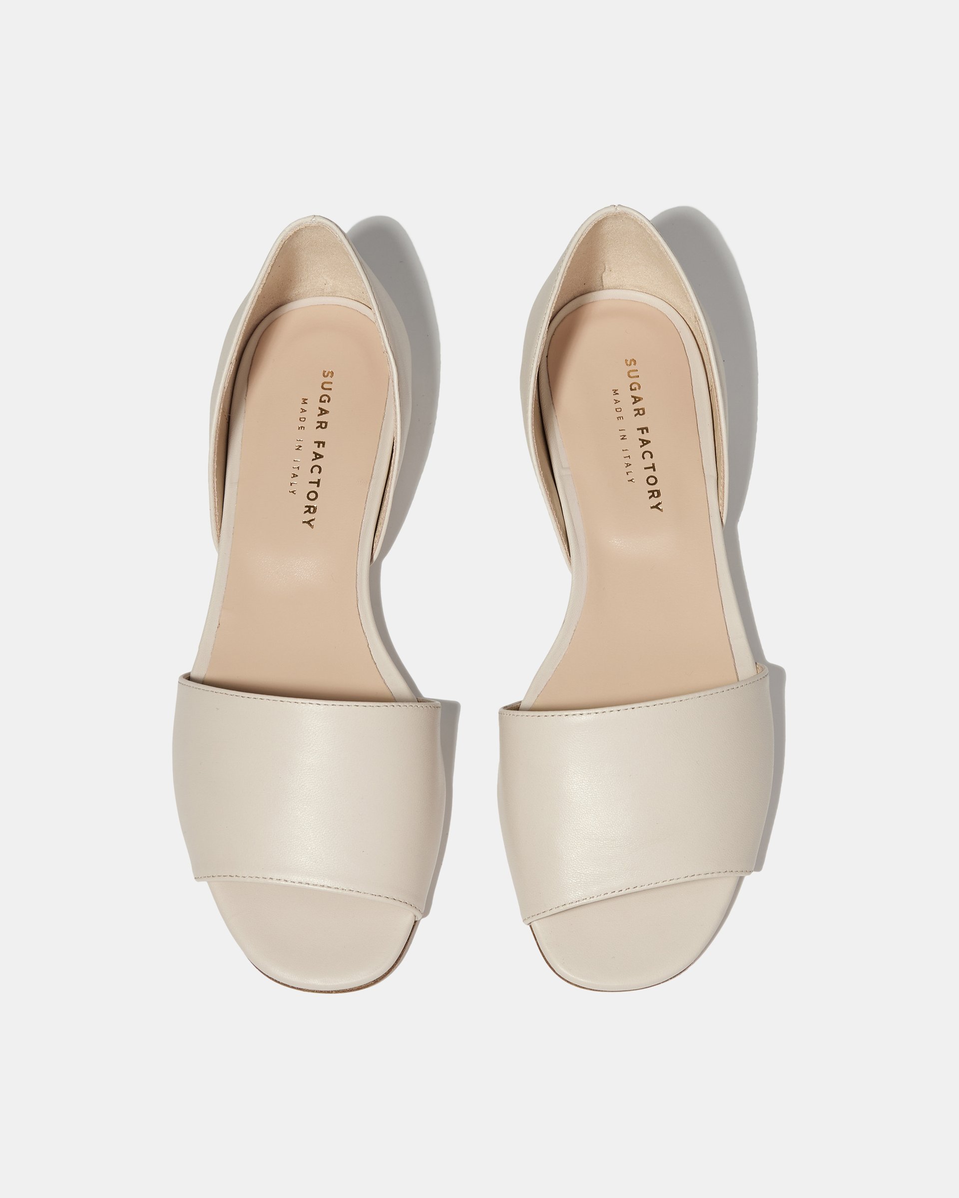 Бежевые туфли из натуральной кожи с открытым носом - Image 4 of 5