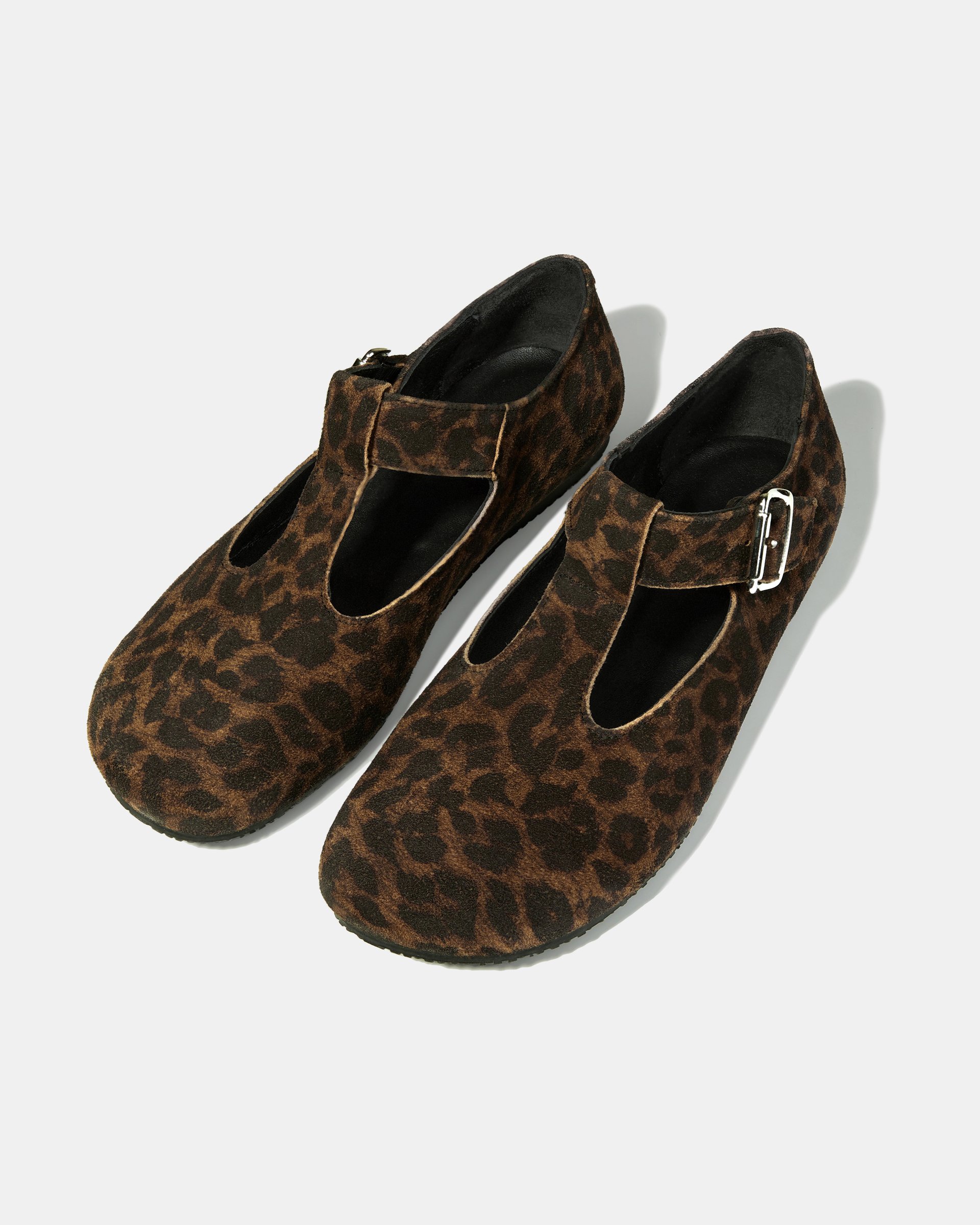 Туфли-балетки с анималистичным принтом из замши - Image 3 of 5