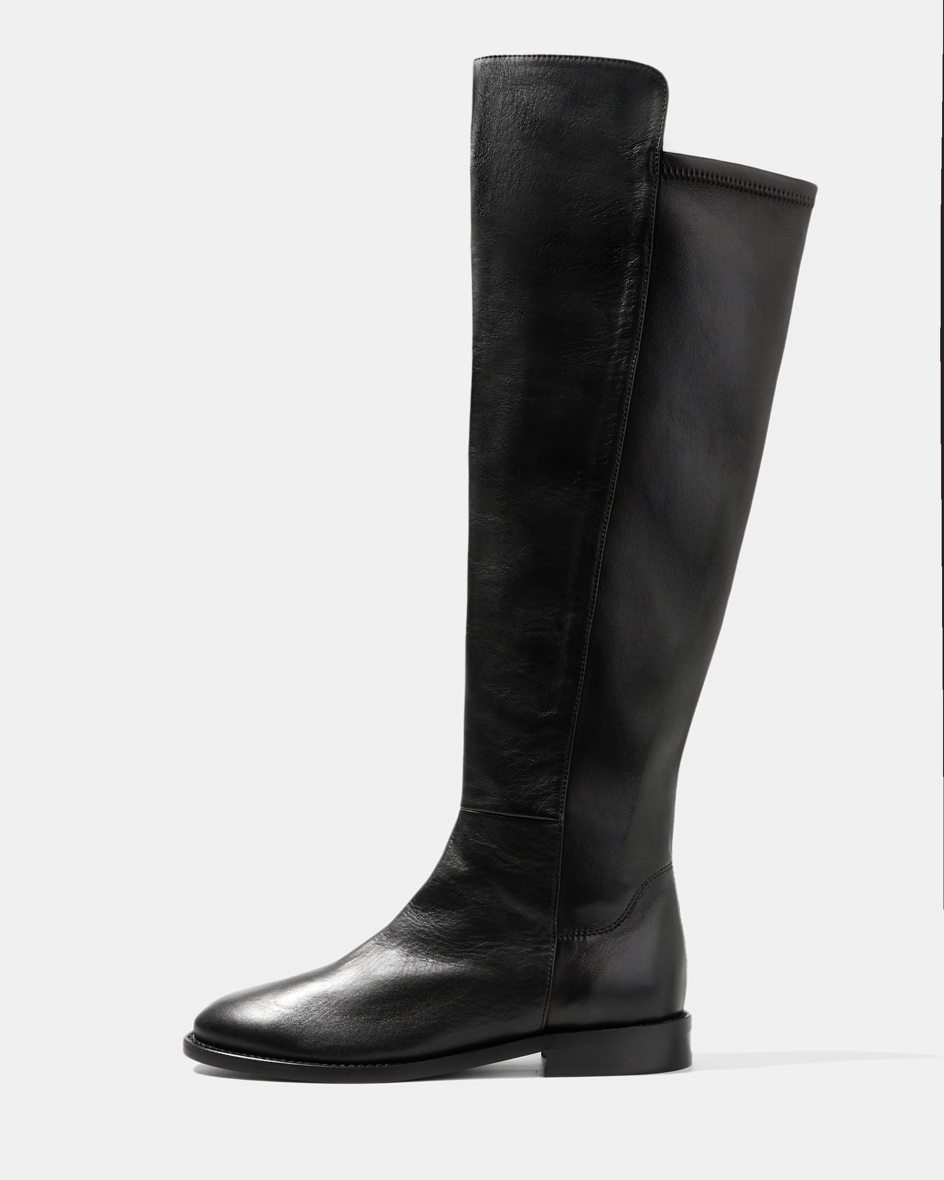 Черные кожаные высокие сапоги - Main image