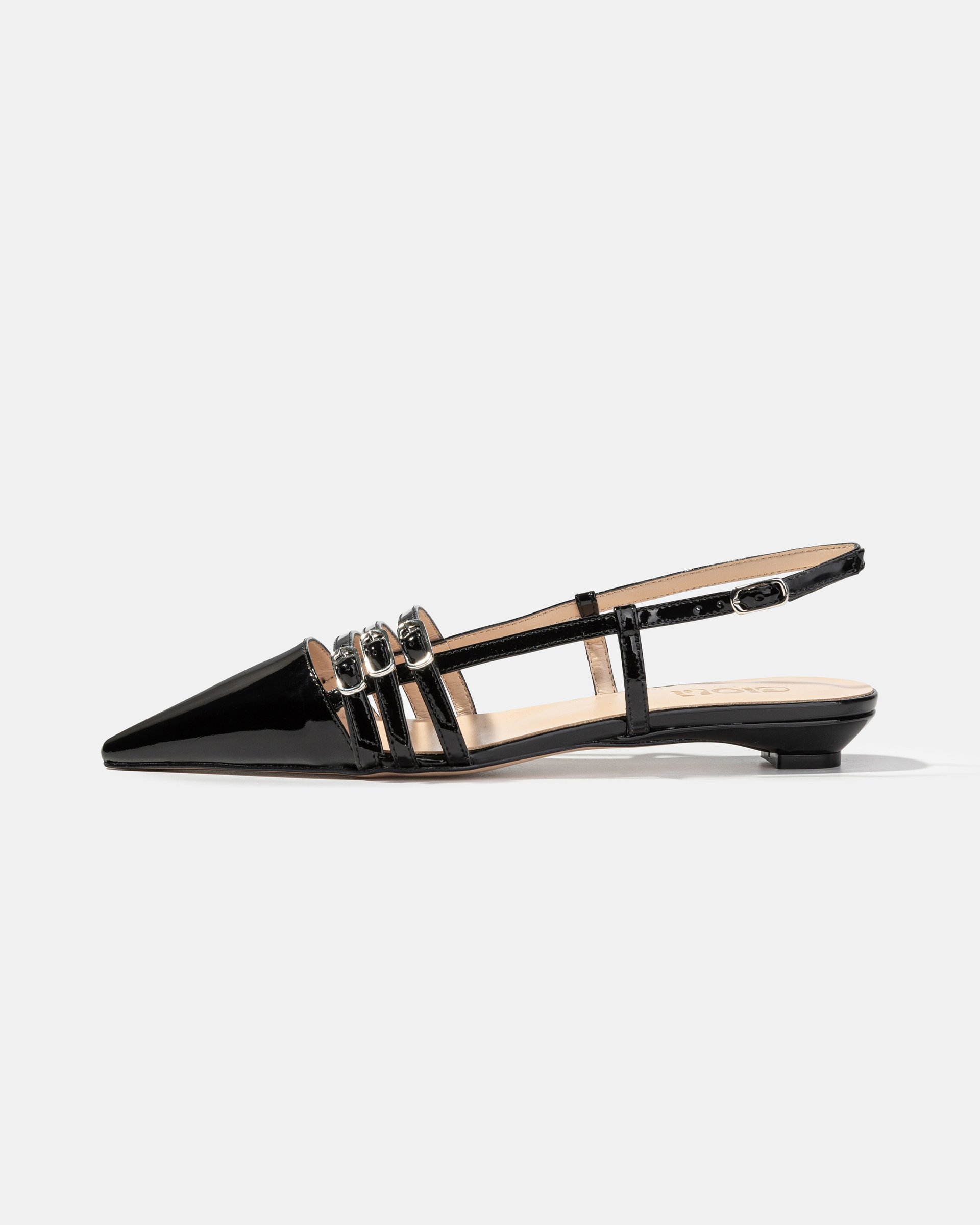 Черные лакированные туфли с ремешками - Main image