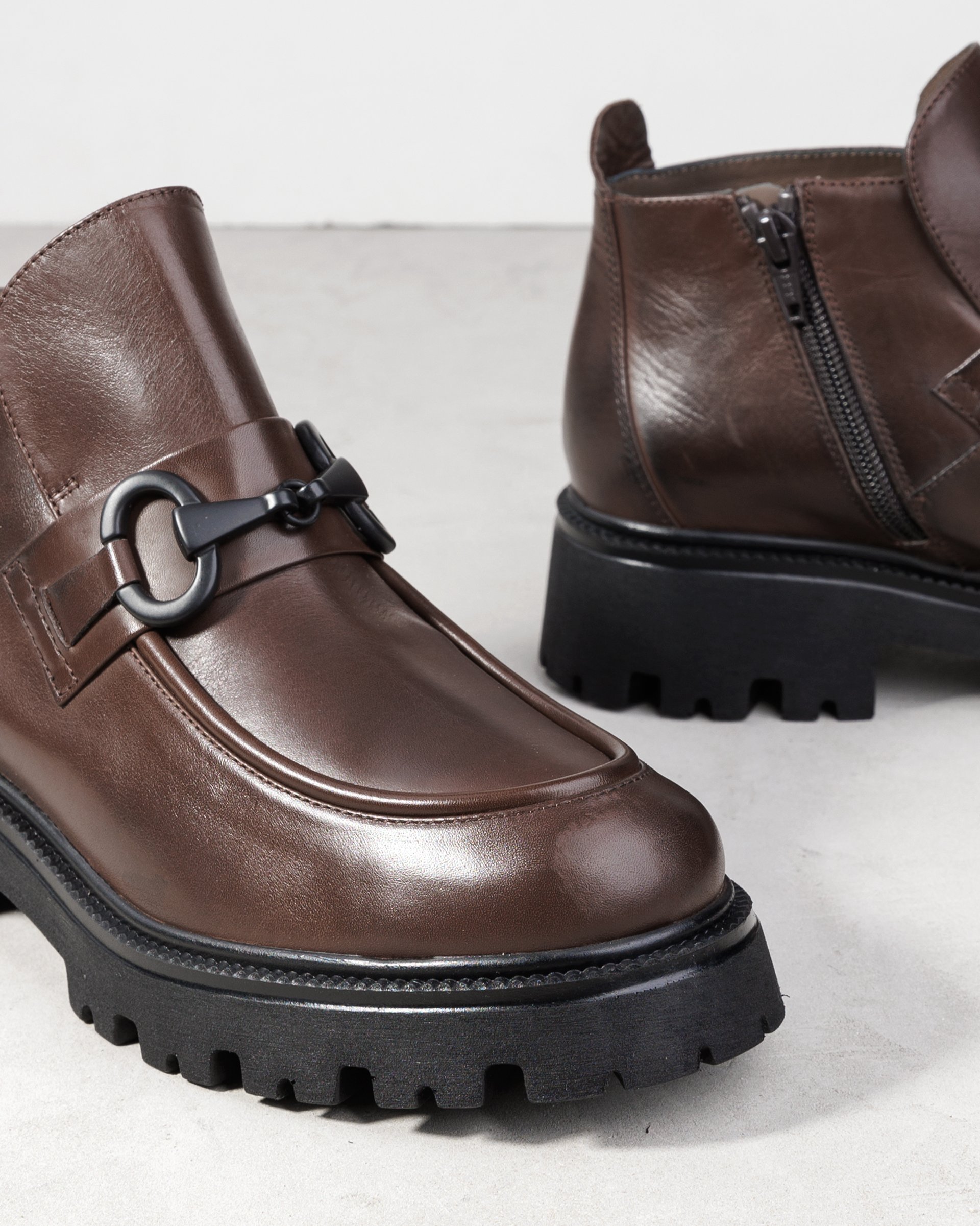 Коричневые кожаные полуботинки - Image 4 of 5