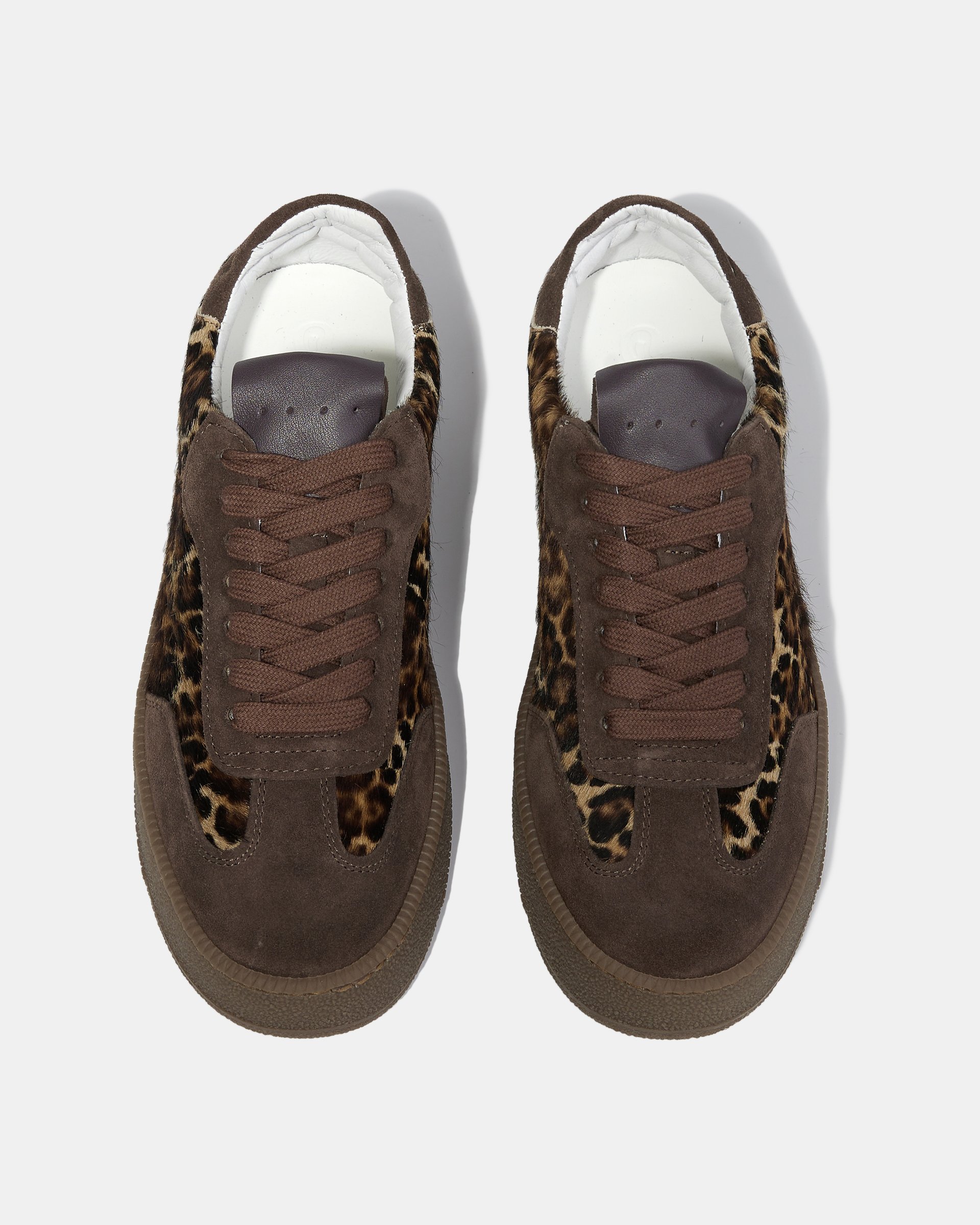 Кожаные кроссовки с леопардовым принтом - Image 3 of 4