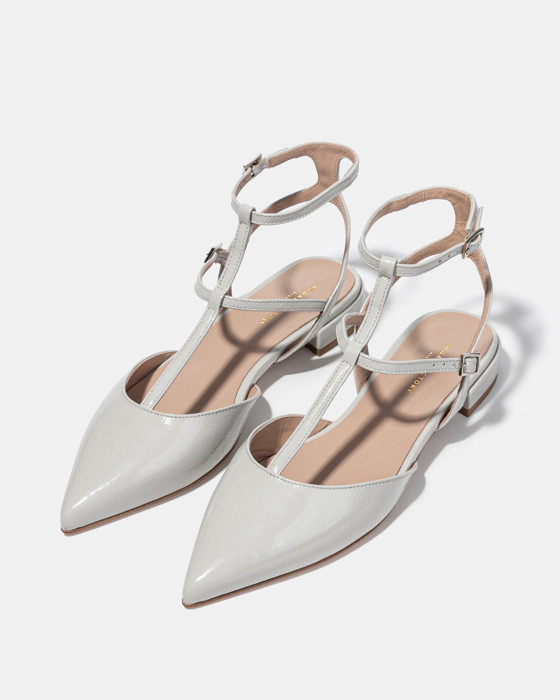 Серые лакированные туфли с ремешками - Image 2 of 5