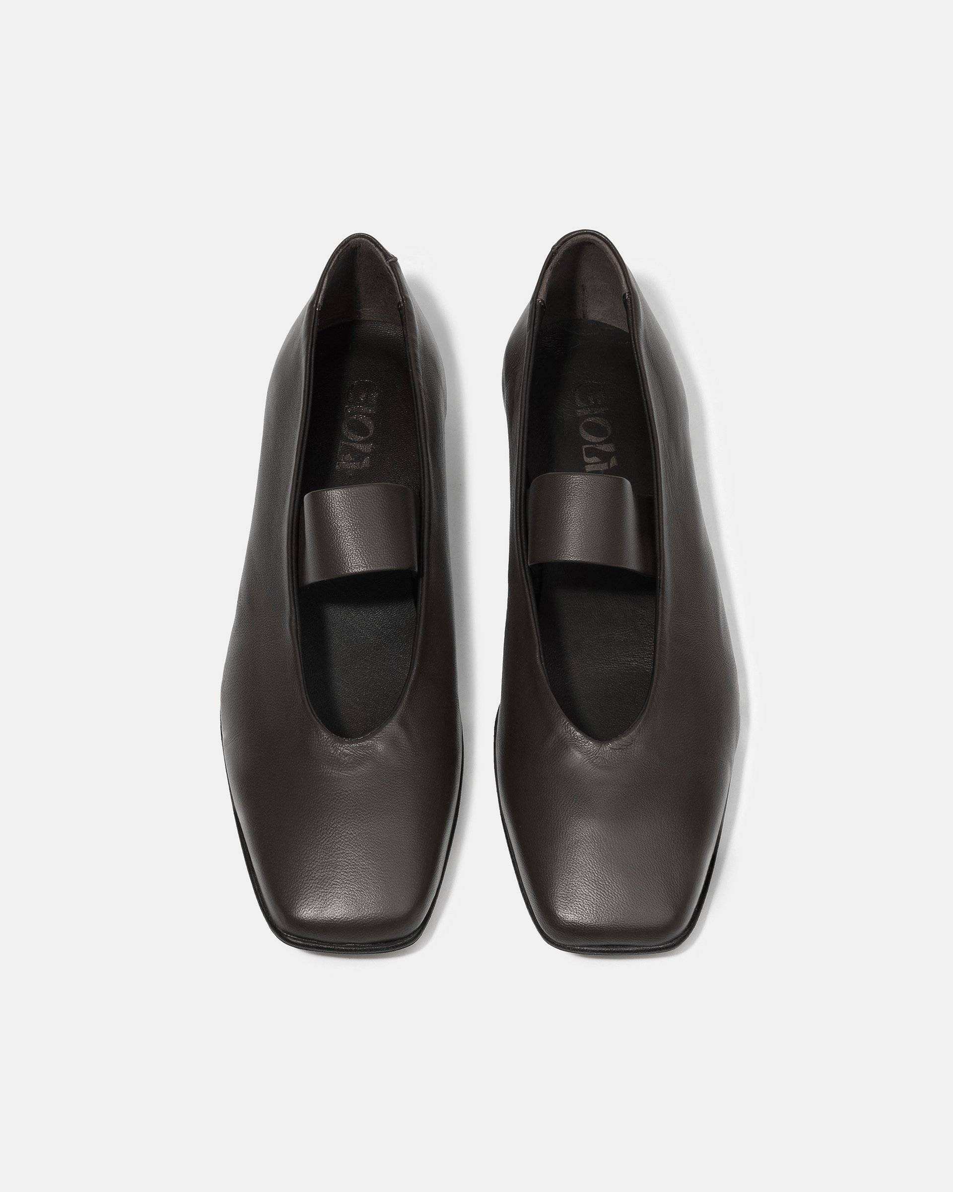 Темно-коричневые кожаные туфли на плоской подошве - Image 4 of 5