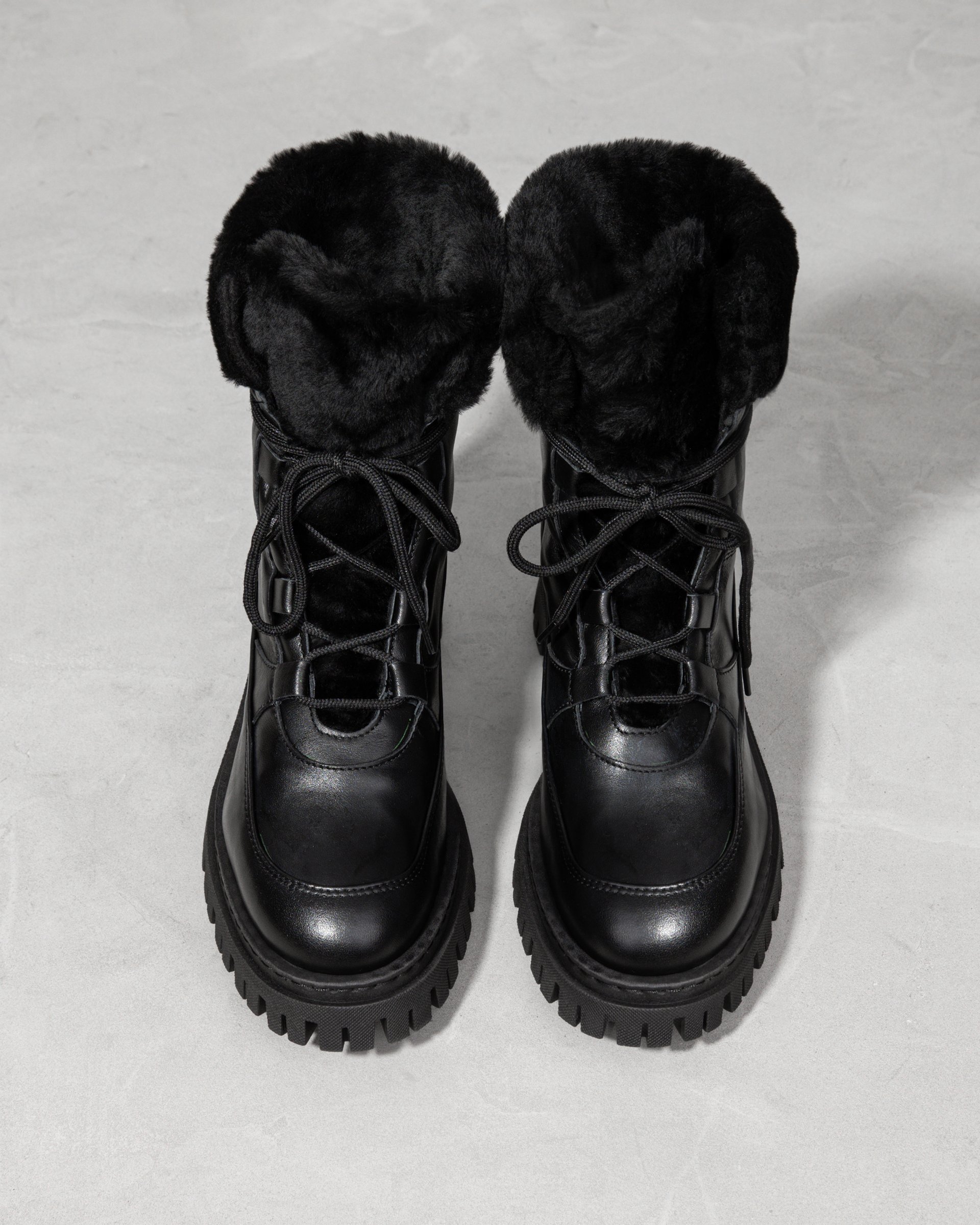 Черные кожаные ботинки с меховой отделкой - Image 3 of 5