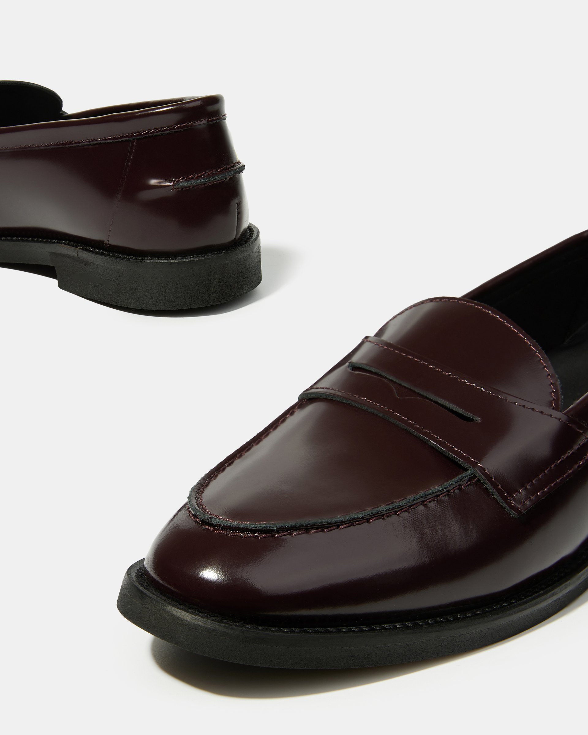 Темно-бордовые кожаные лоферы - Image 4 of 6