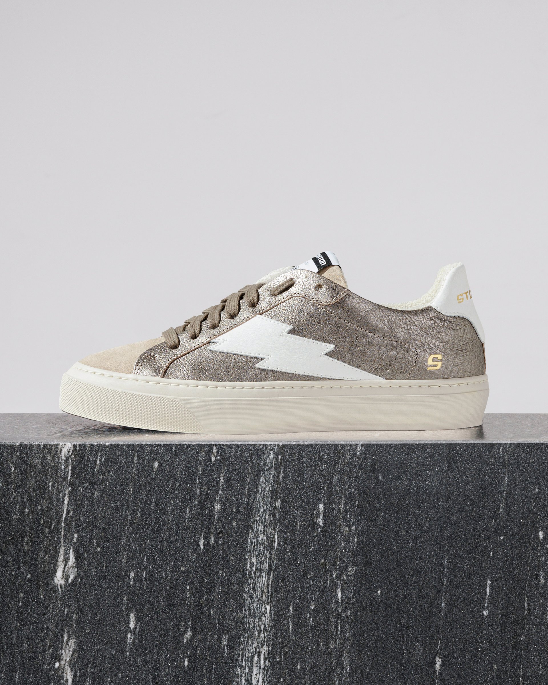 Бежевые кеды из натуральной кожи - Main image