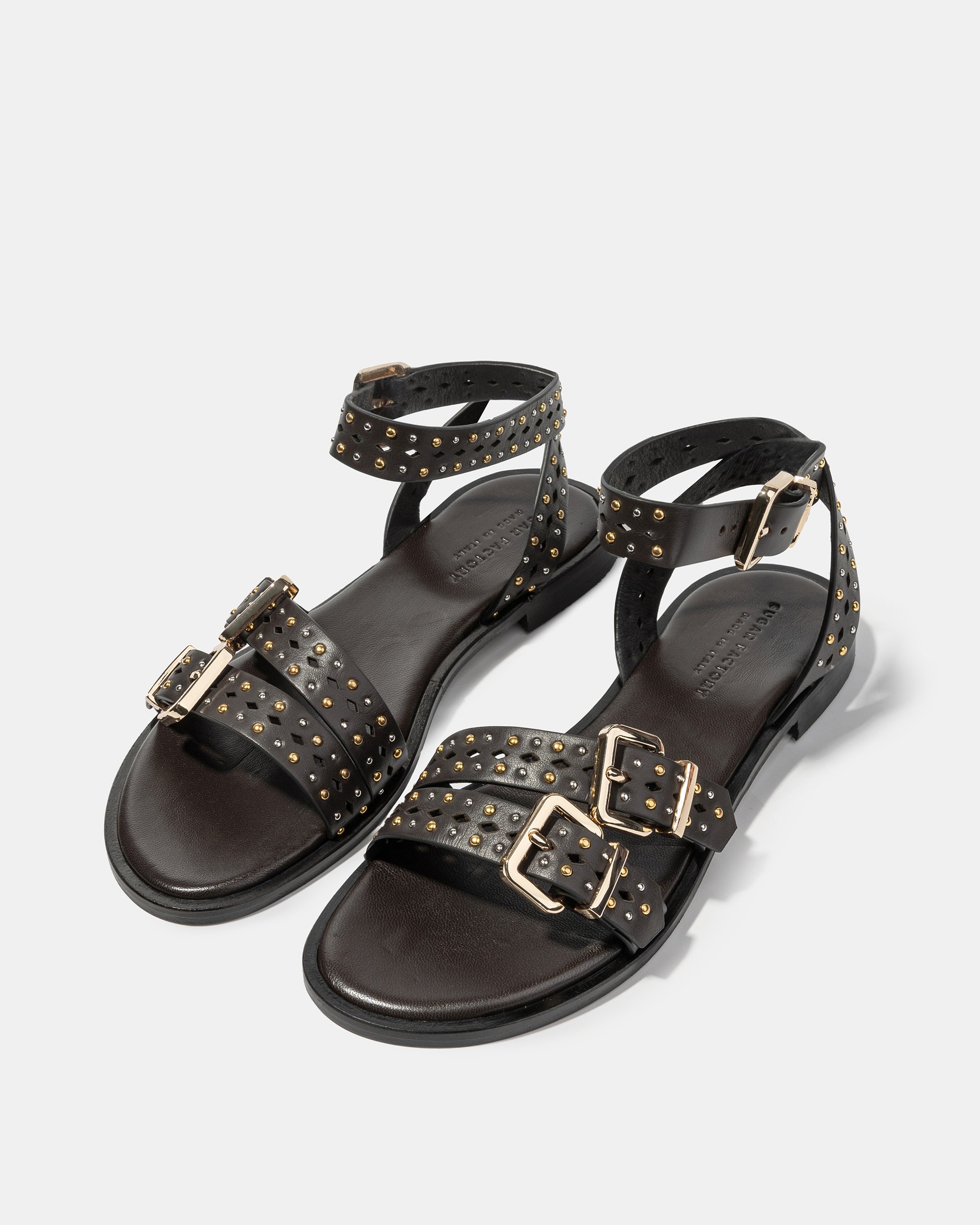 Темно-коричневые сандалии с пряжками - Image 2 of 5