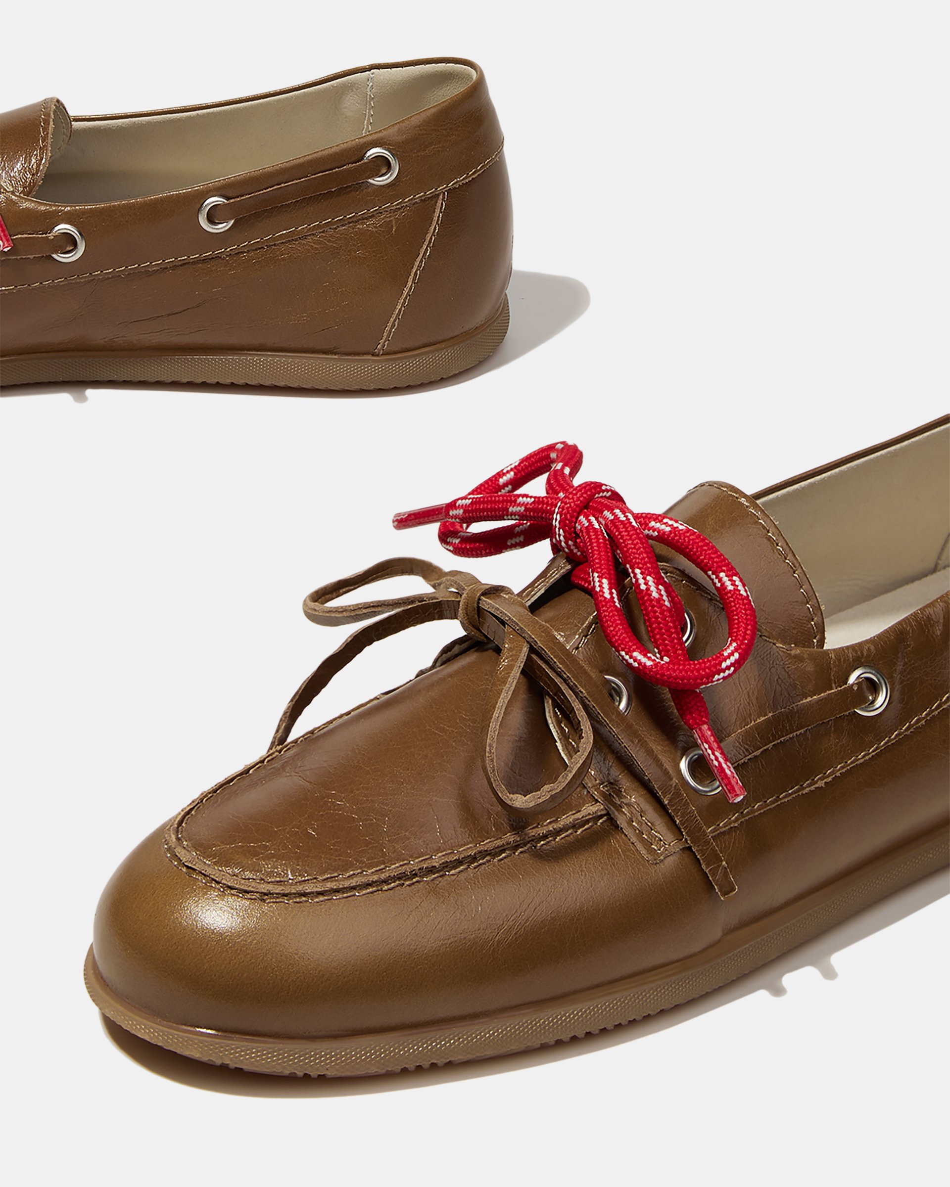 Коричневые кожаные мокасины со шнурками - Image 4 of 4