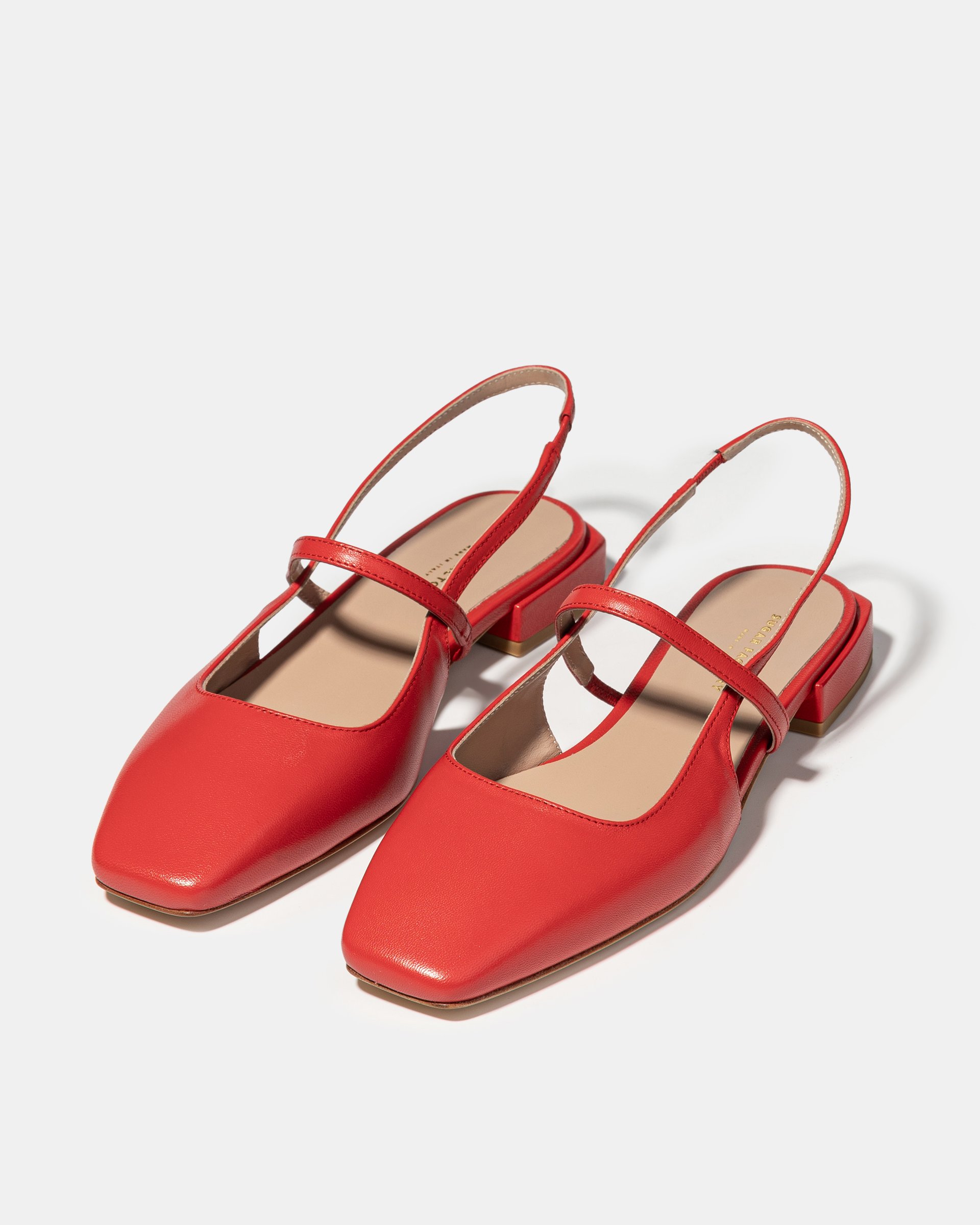 Красные кожаные туфли с ремешками - Image 2 of 4