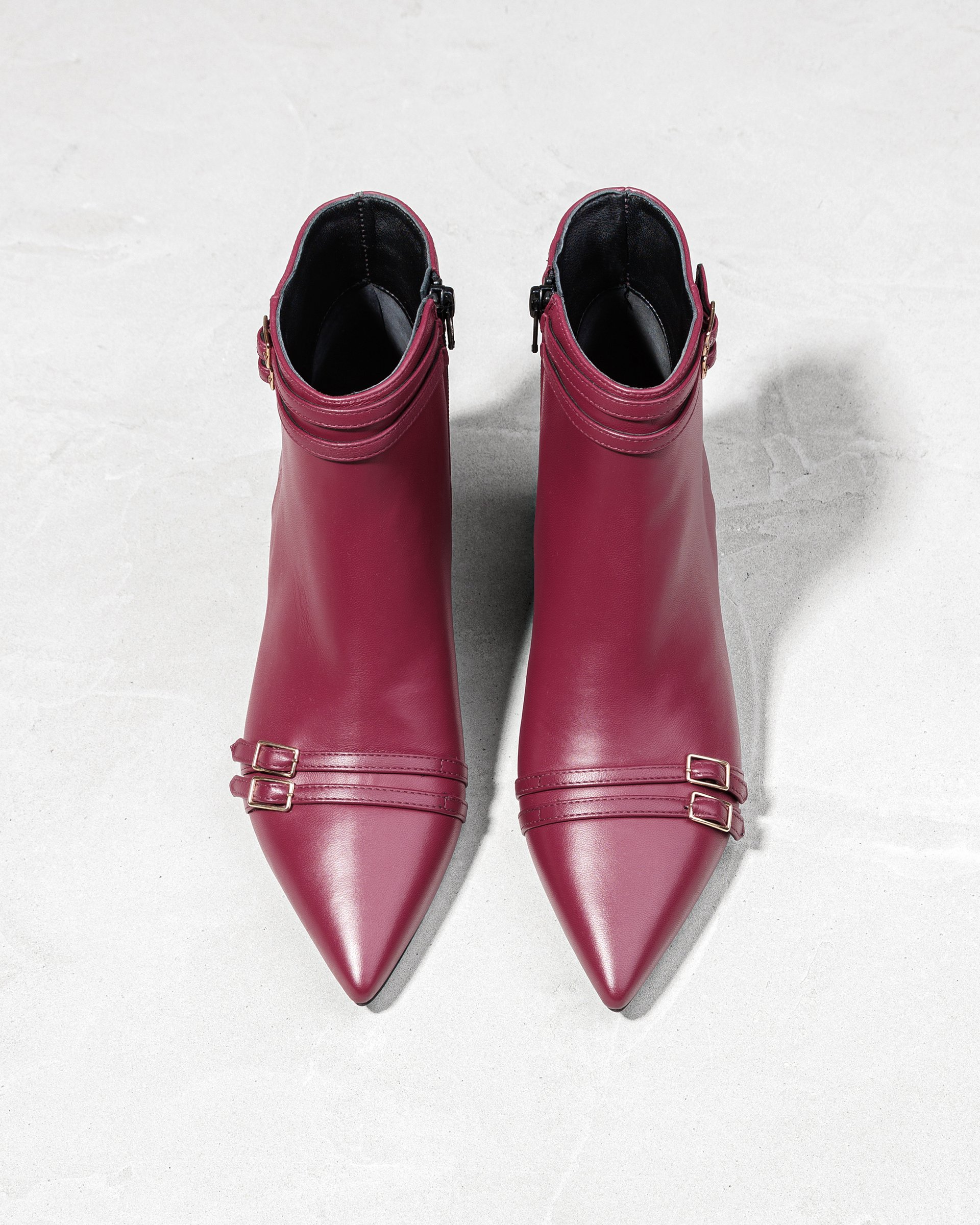 Бордовые кожаные ботильоны - Image 3 of 5
