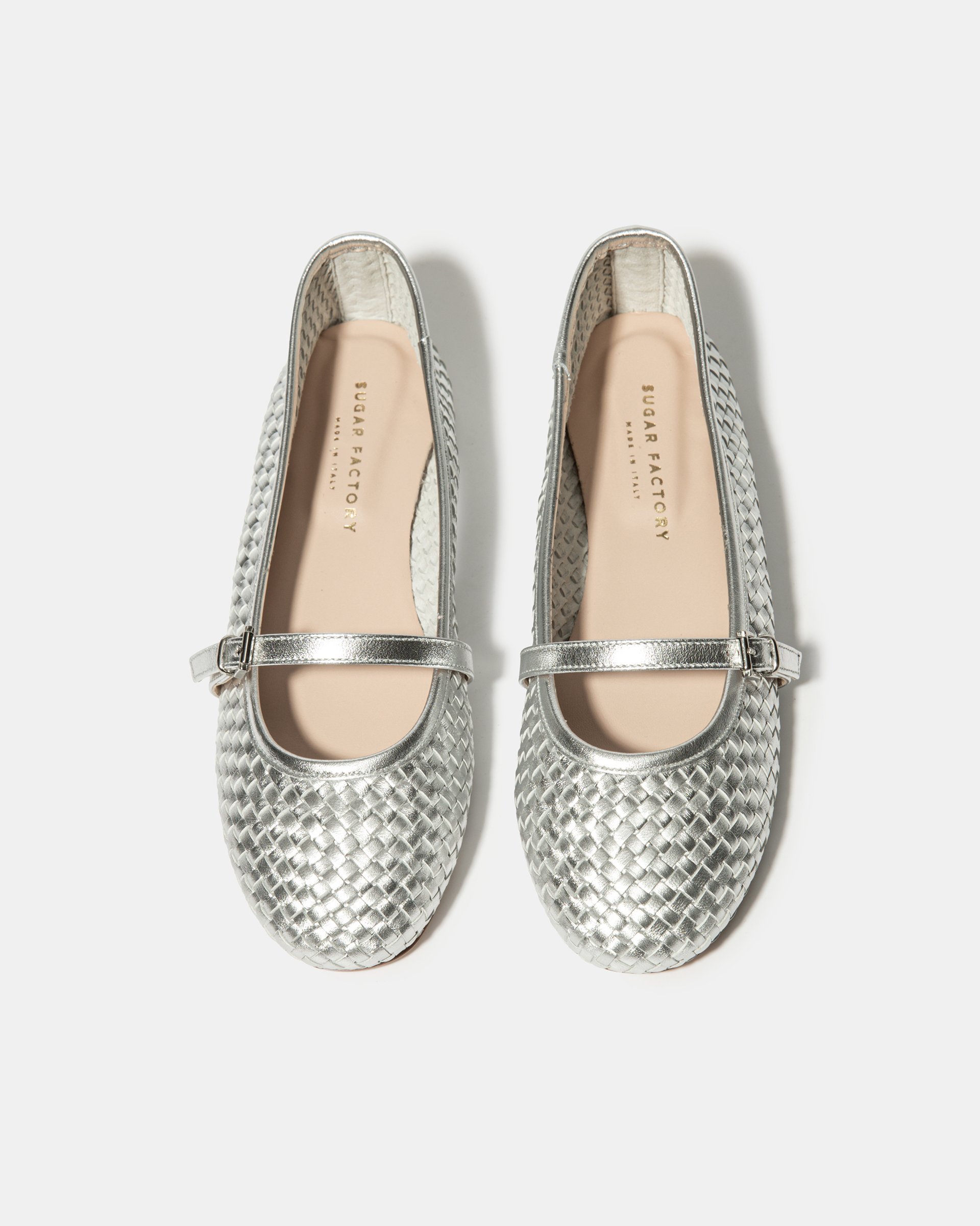 Серебристые балетки с ремешком - Image 3 of 4