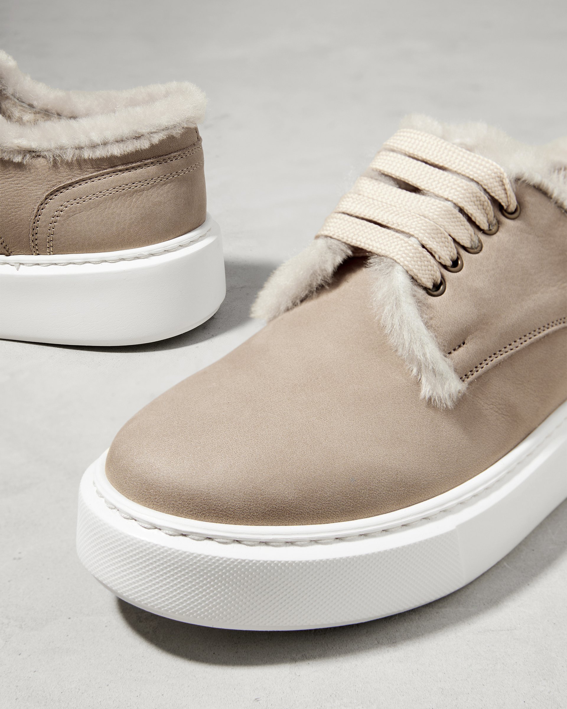 Серые кожаные полуботинки на меху - Image 4 of 6