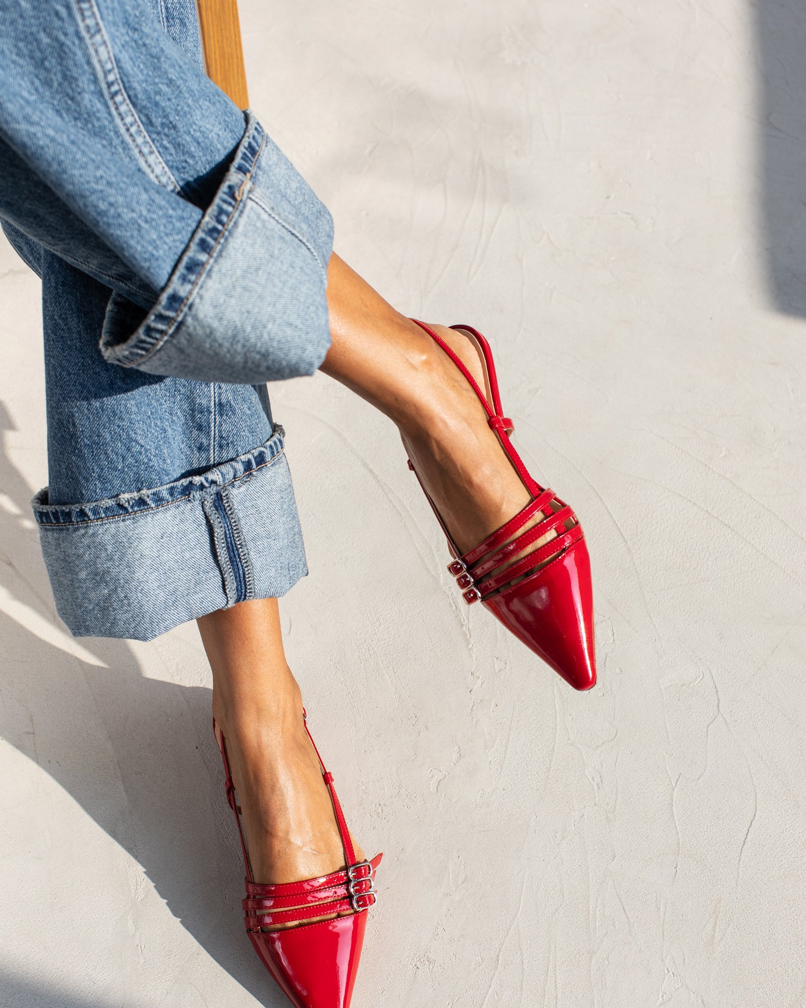 Красные лакированные туфли с ремешками - Image 5 of 5
