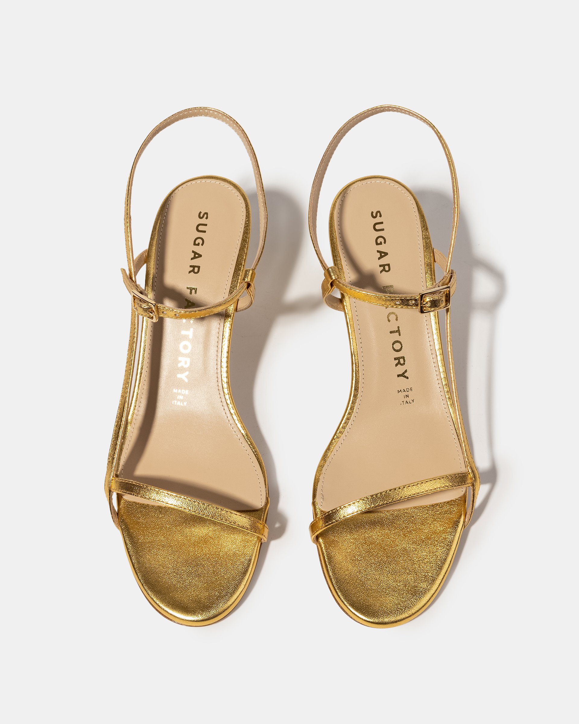 Золотистые босоножки на каблуке - Image 3 of 4