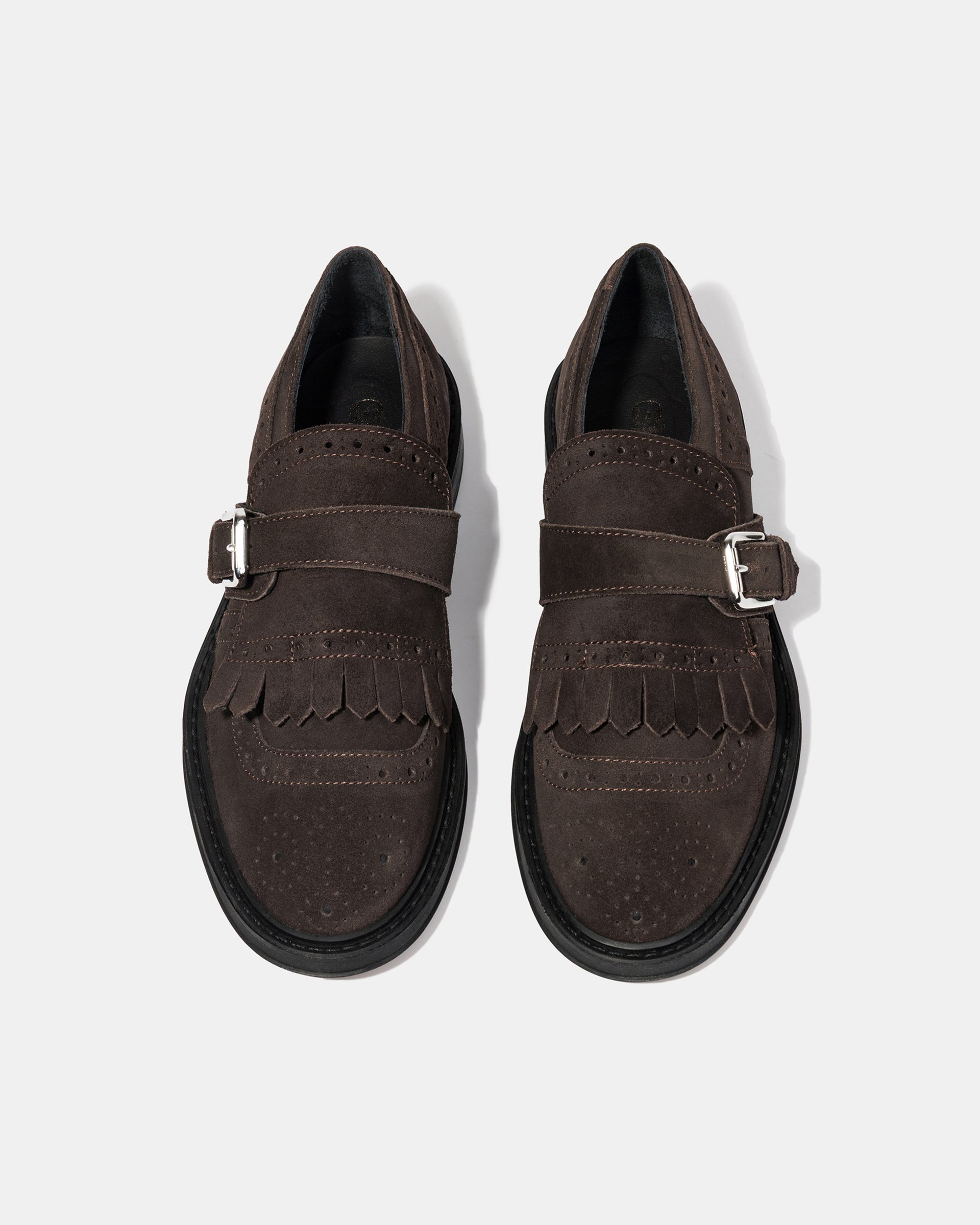 Темно-коричневые замшевые туфли с ремешками - Image 4 of 5