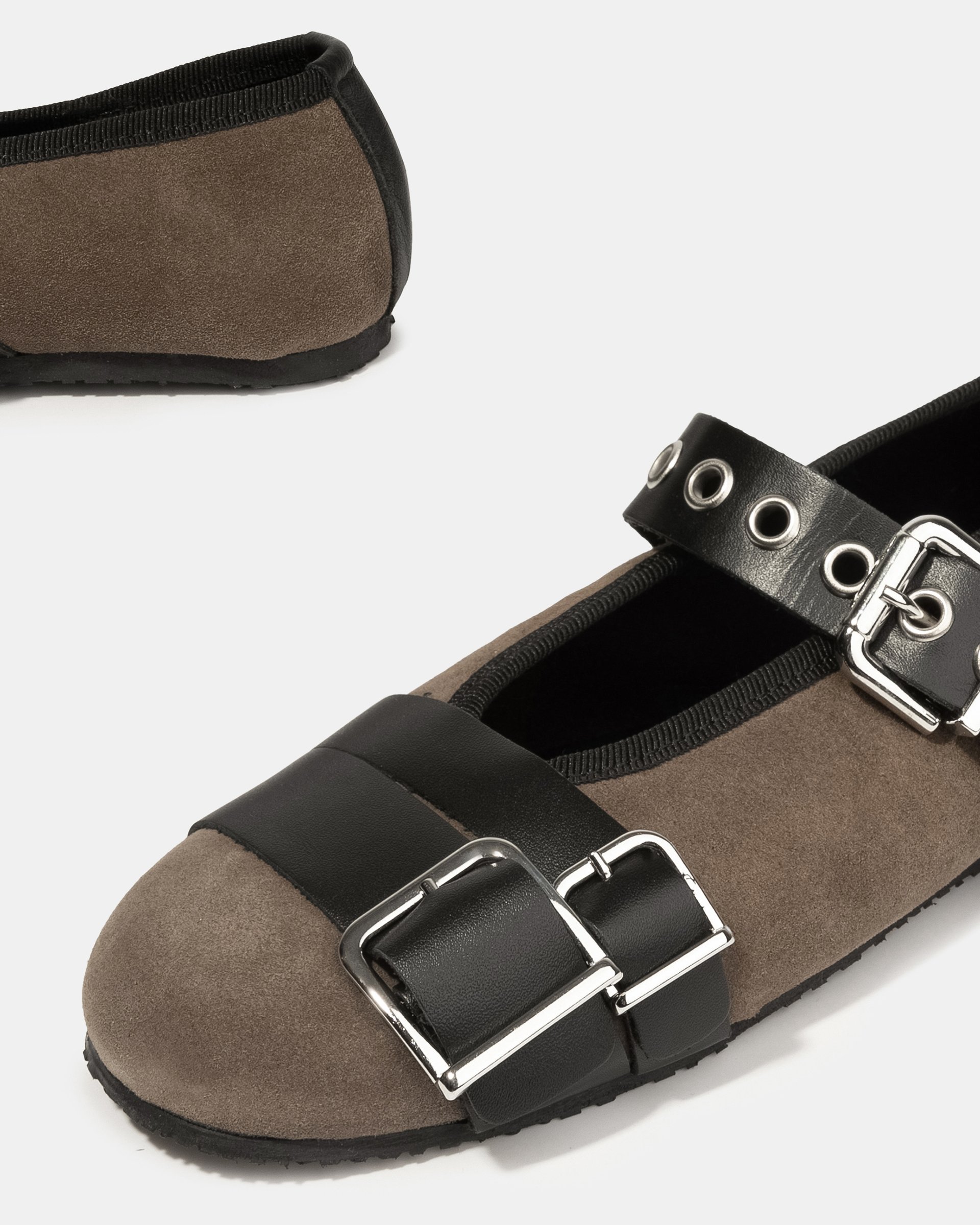 Темно-серые замшевые туфли с ремнем - Image 3 of 4