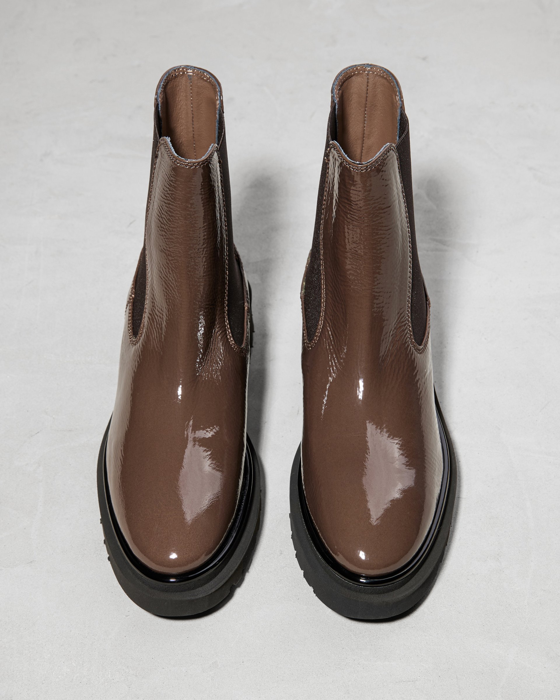 Темно-коричневые ботинки из лакированной кожи - Image 2 of 5