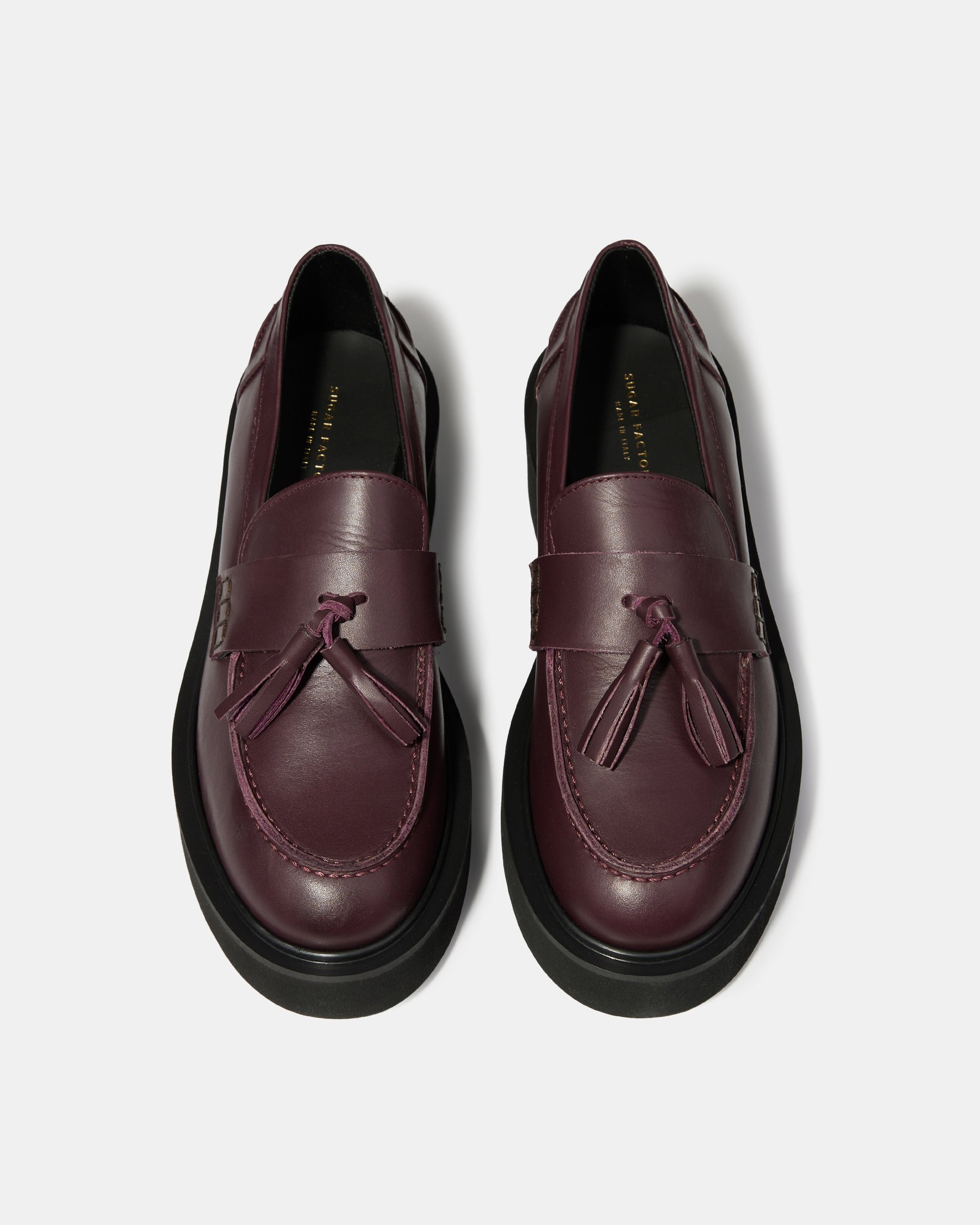 Кожаные туфли-лоферы цвета бургунди - Image 3 of 6
