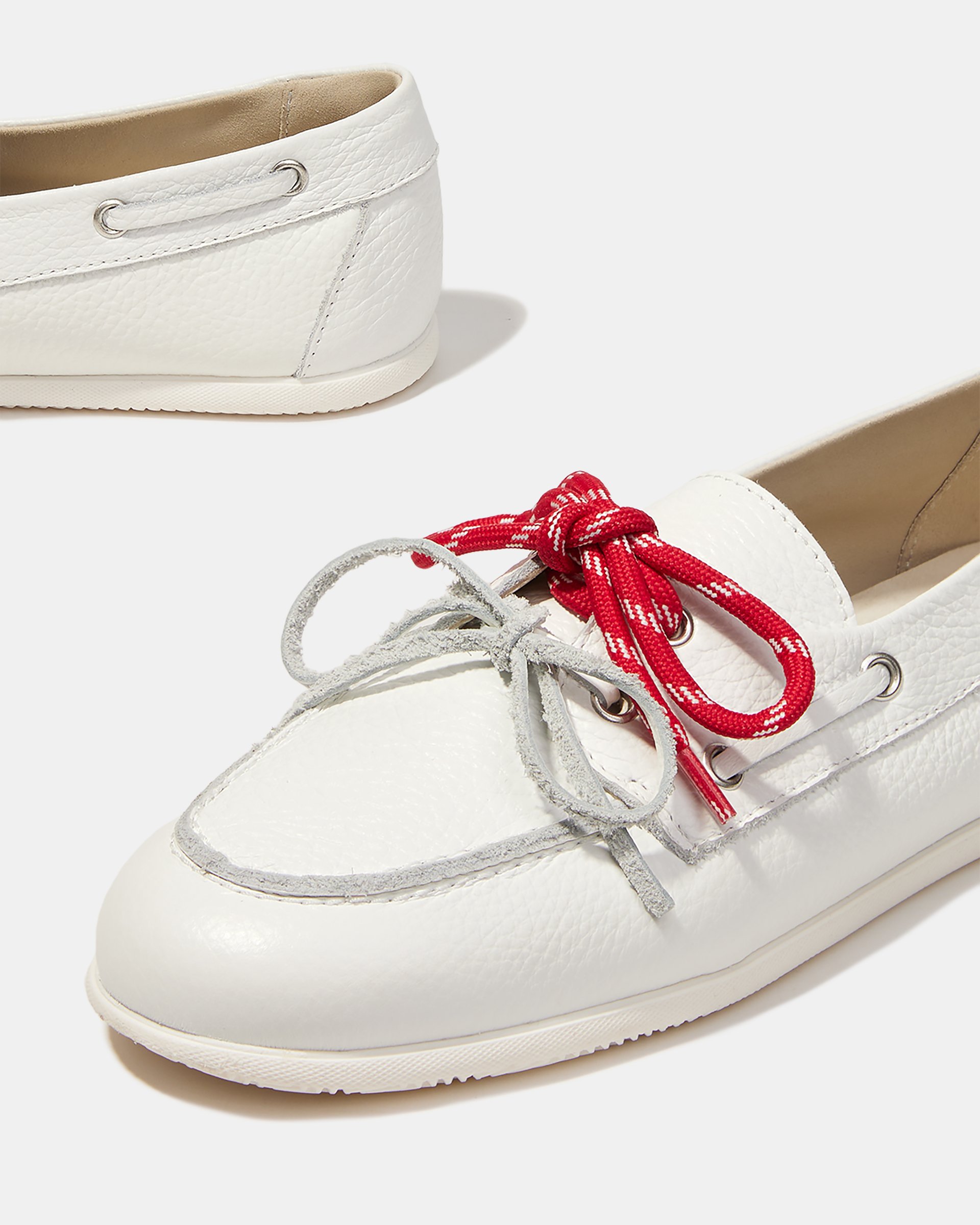 Белые кожаные мокасины со шнурками - Image 4 of 4